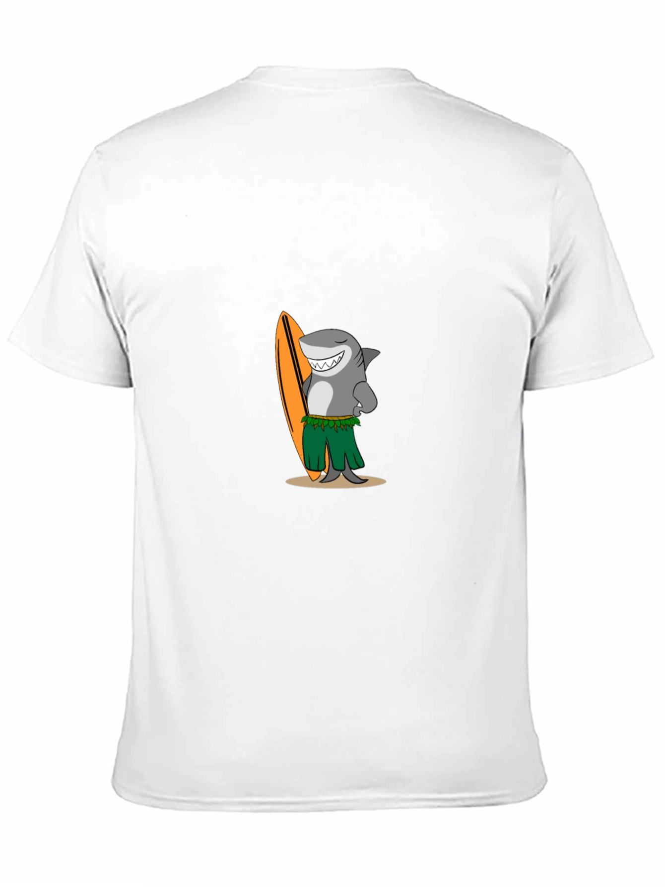 Surfing Shark Graphic Tee - Black Cotton T-Shirt