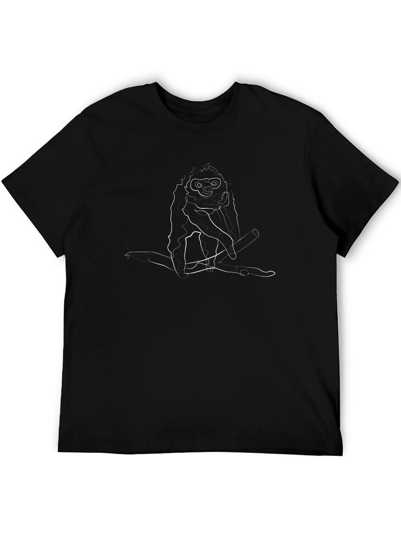 Monkey Graphic Print Black T-Shirt