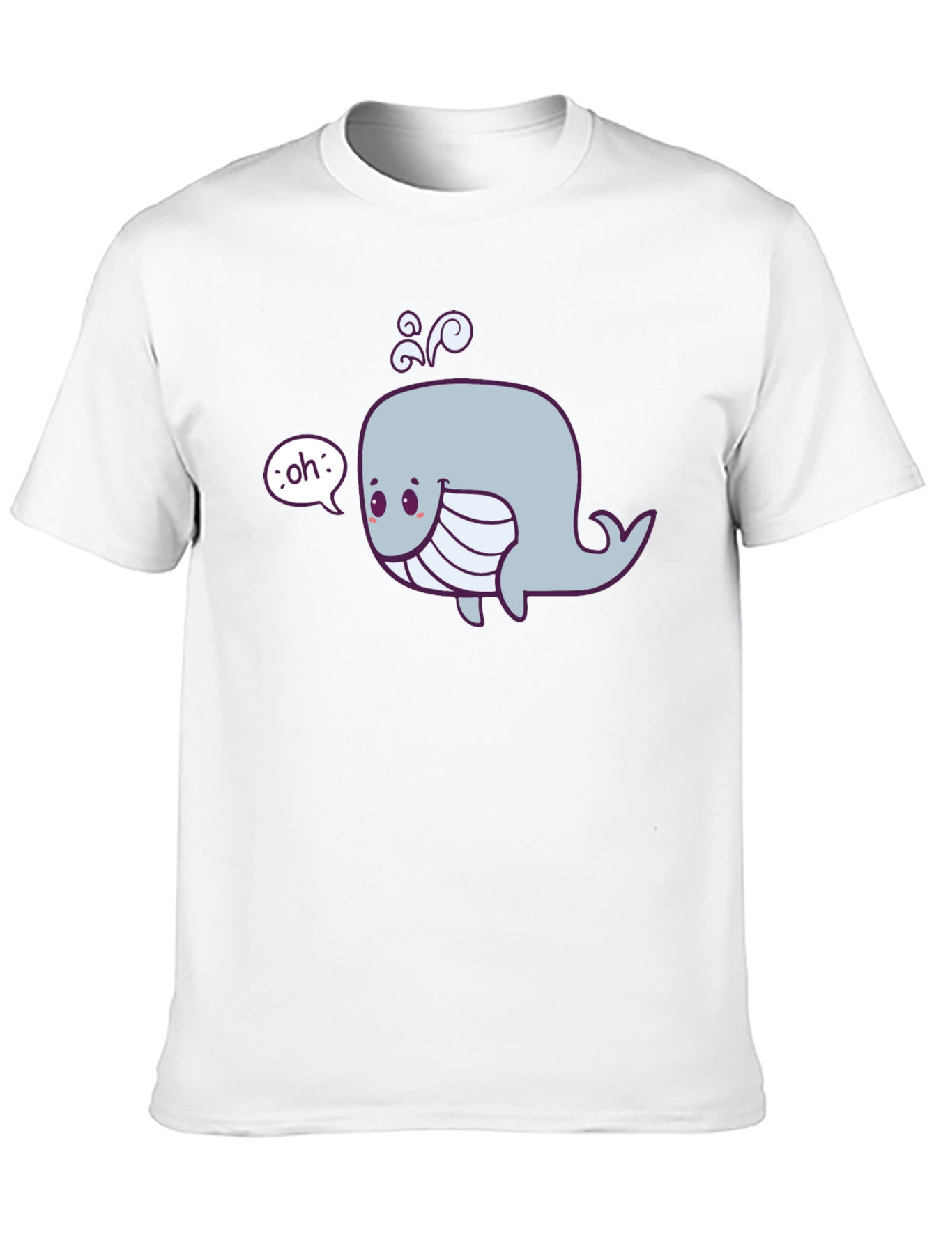 Cute Whale Graphic Tee - Black Cotton Comfort