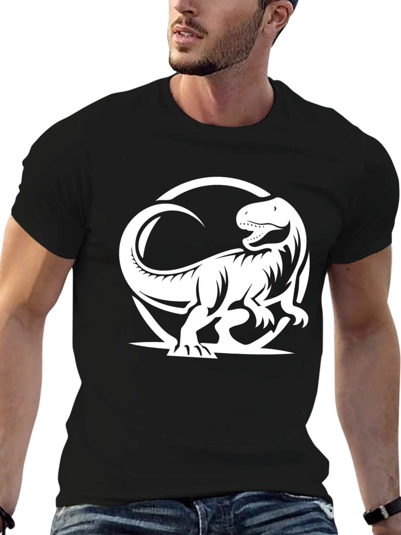 Dino Graphic Tee - Black T-Rex Design