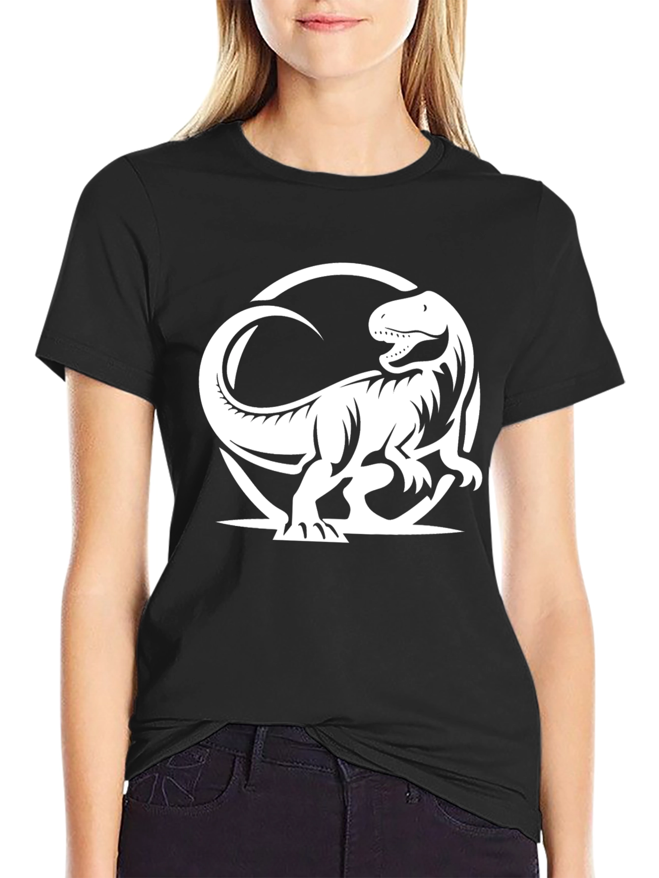 Dino Graphic Tee - Black T-Rex Design