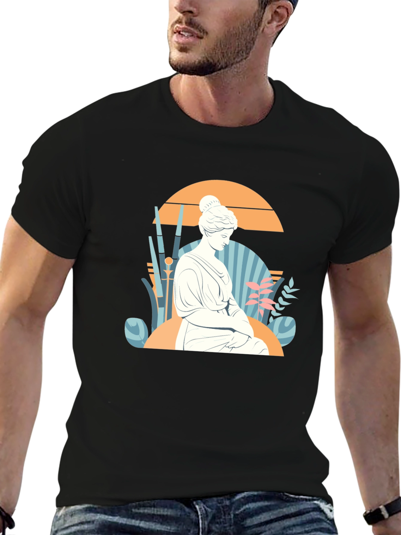 Statue Graphic Tee - Black Unisex T-Shirt