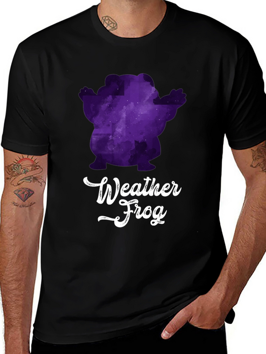 Weather Frog Graphic Tee - Black Cotton T-Shirt