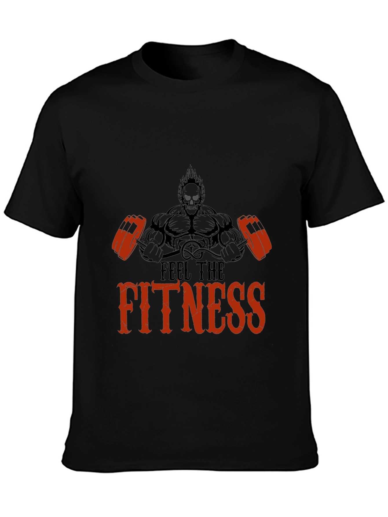 Feel the Fitness Black Graphic Tee