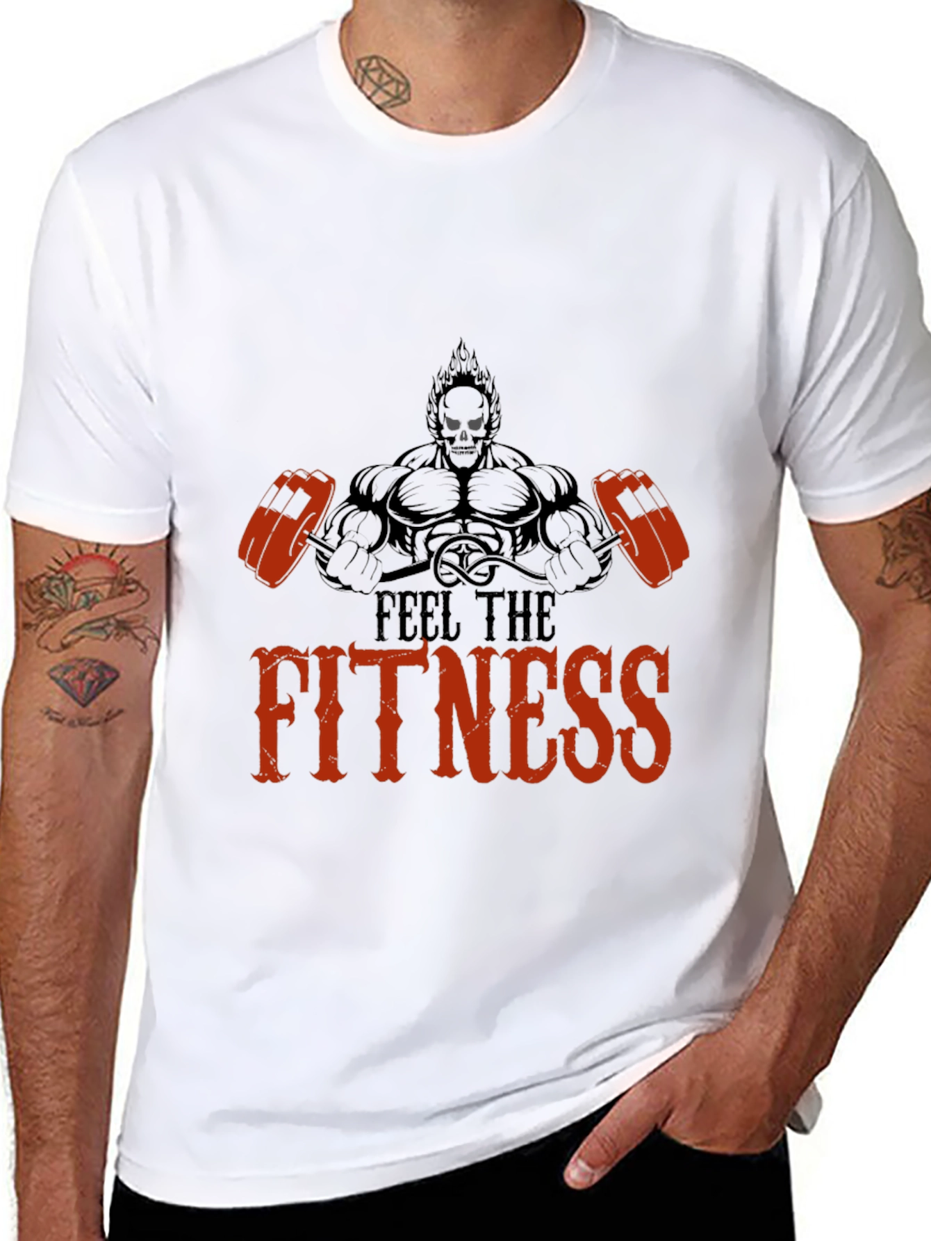 Feel the Fitness Black Graphic Tee