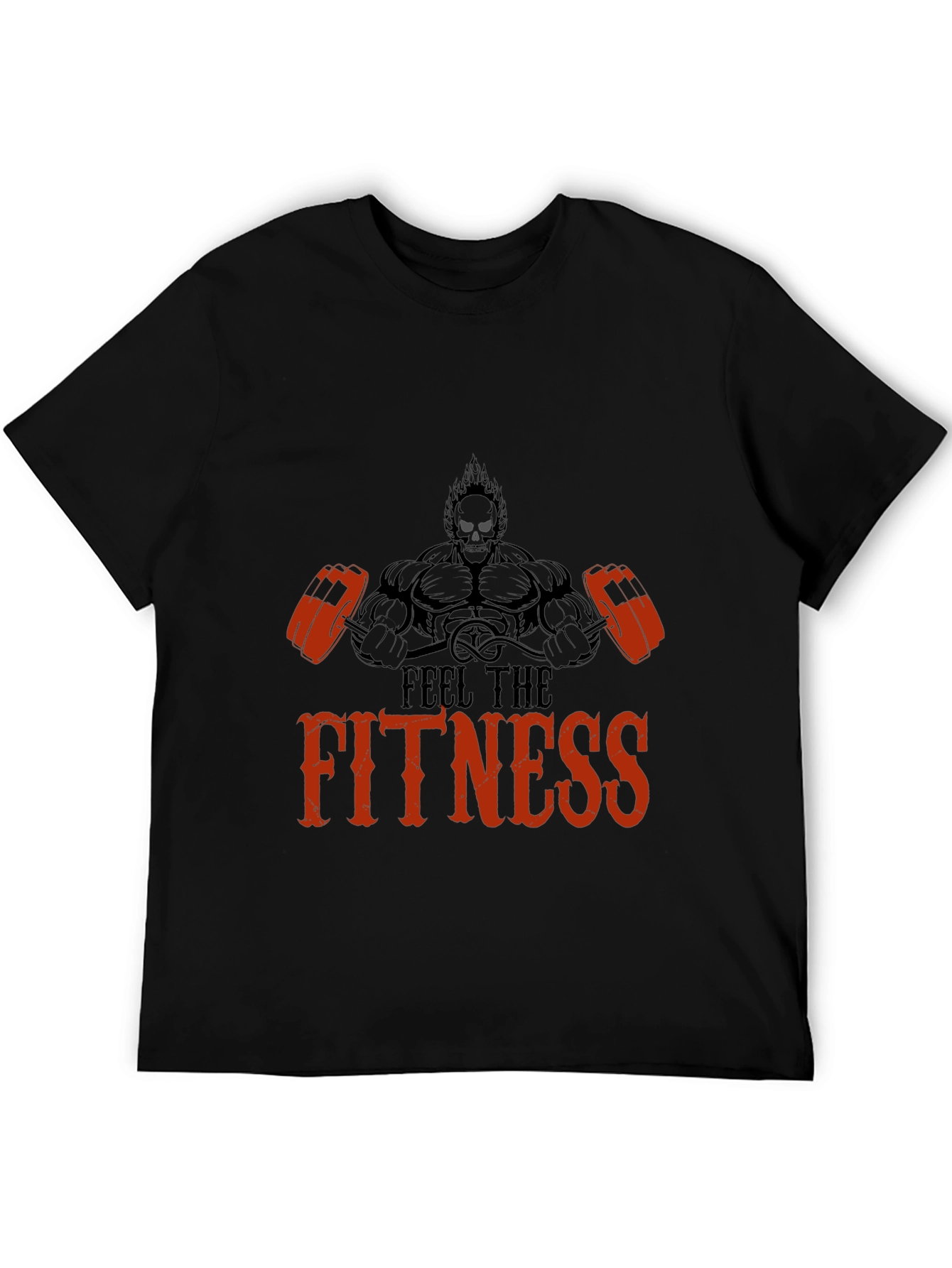 Feel the Fitness Black Graphic Tee