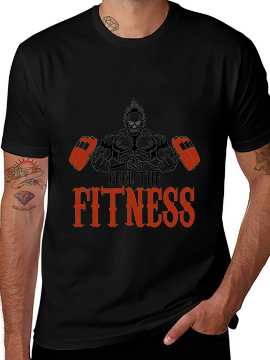 Feel the Fitness Black Graphic Tee