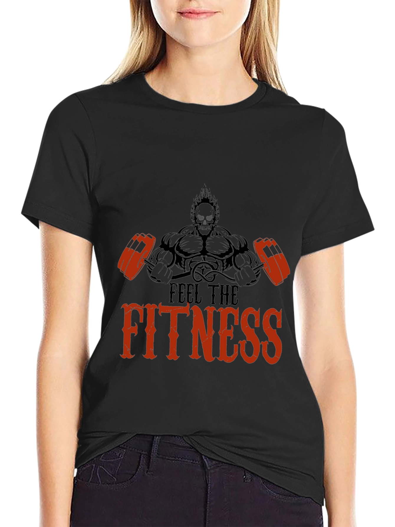 Feel the Fitness Black Graphic Tee