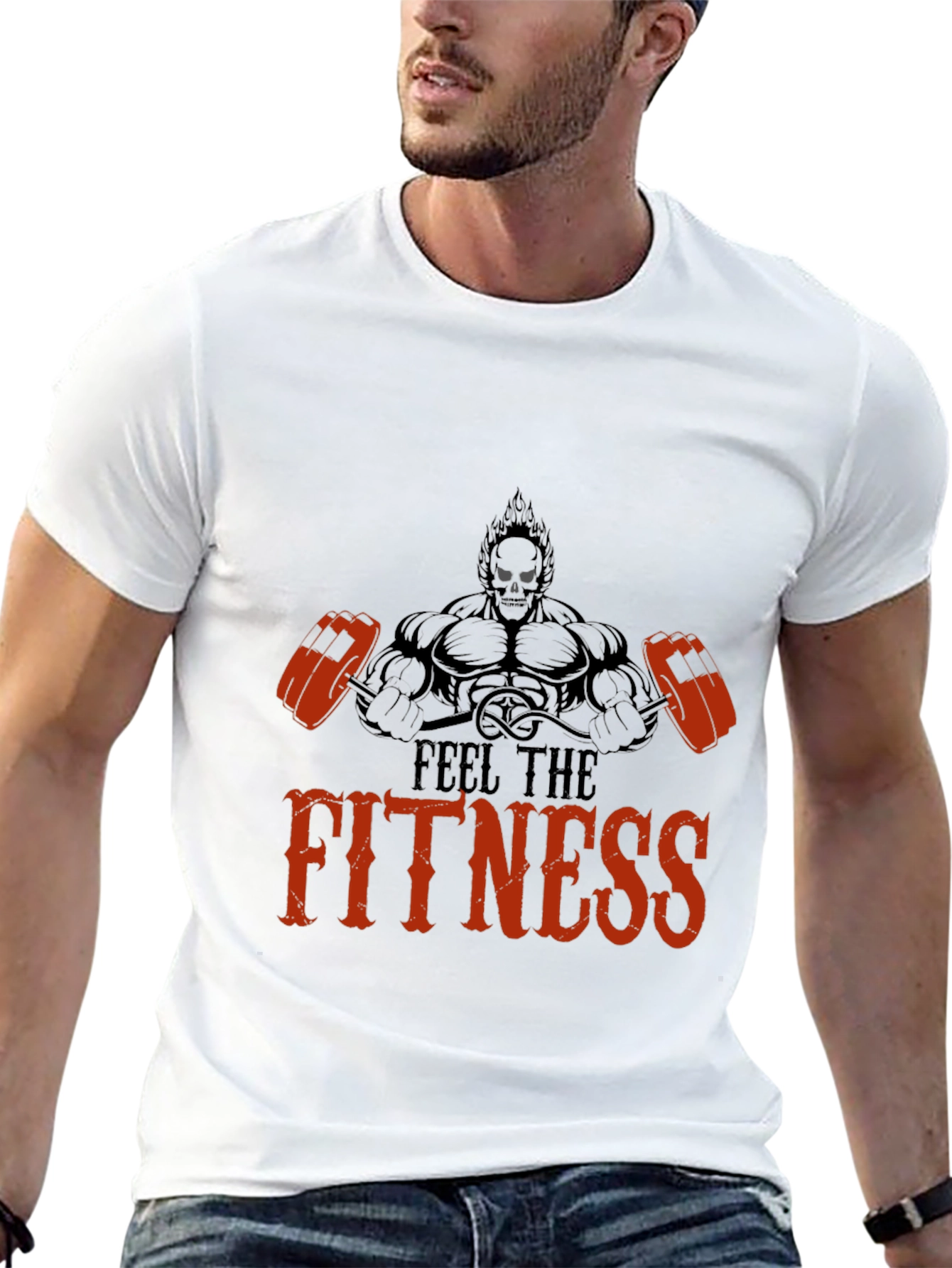 Feel the Fitness Black Graphic Tee