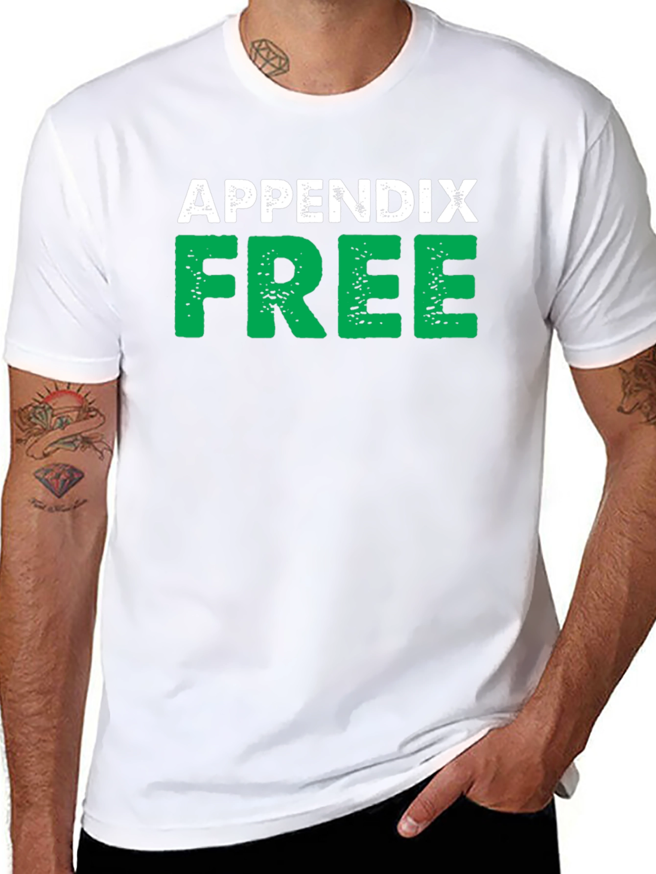 Appendix Free Black T-Shirt Novelty Humor
