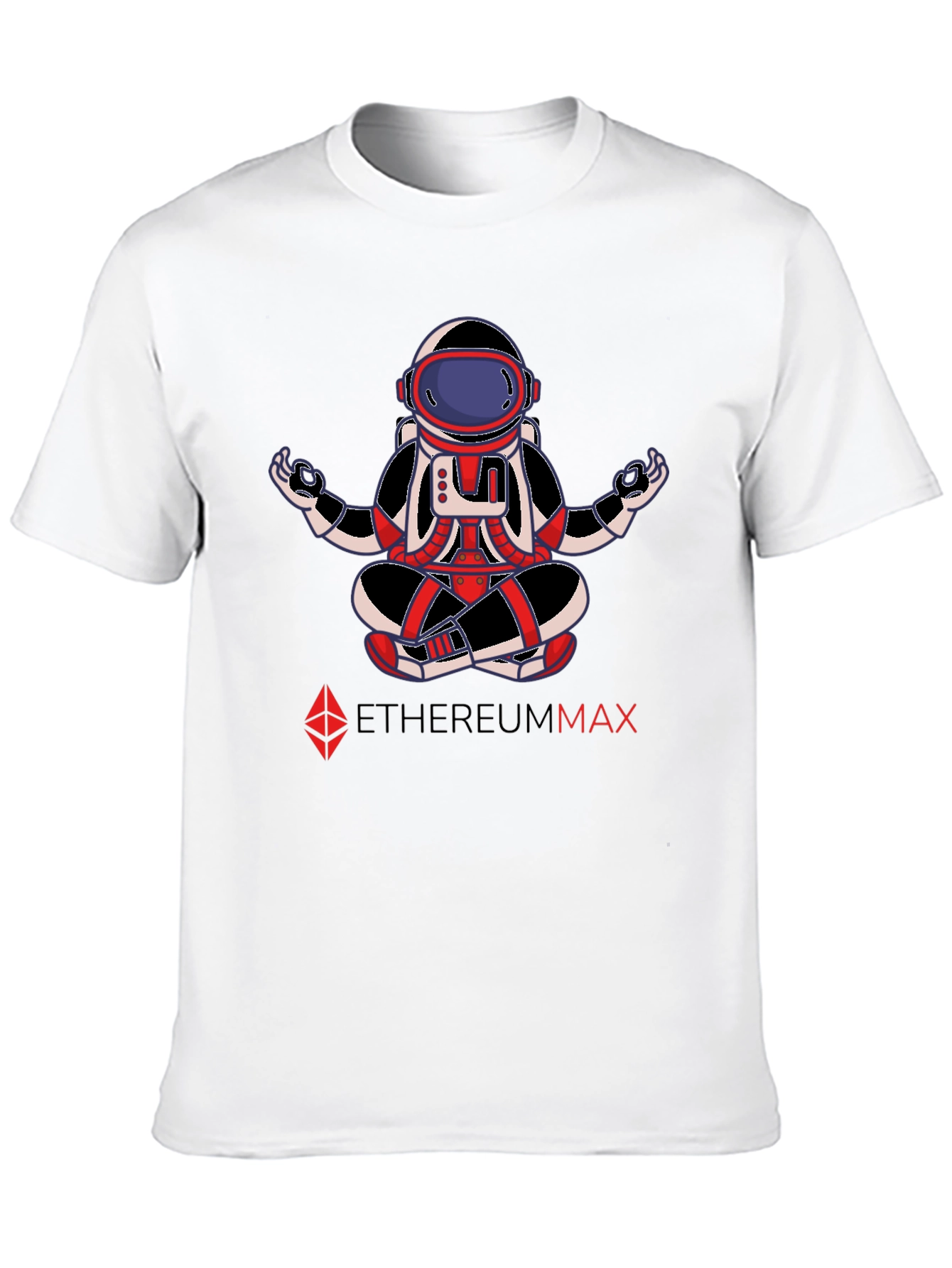 EthereumMax Meditation Astronaut Black T-Shirt