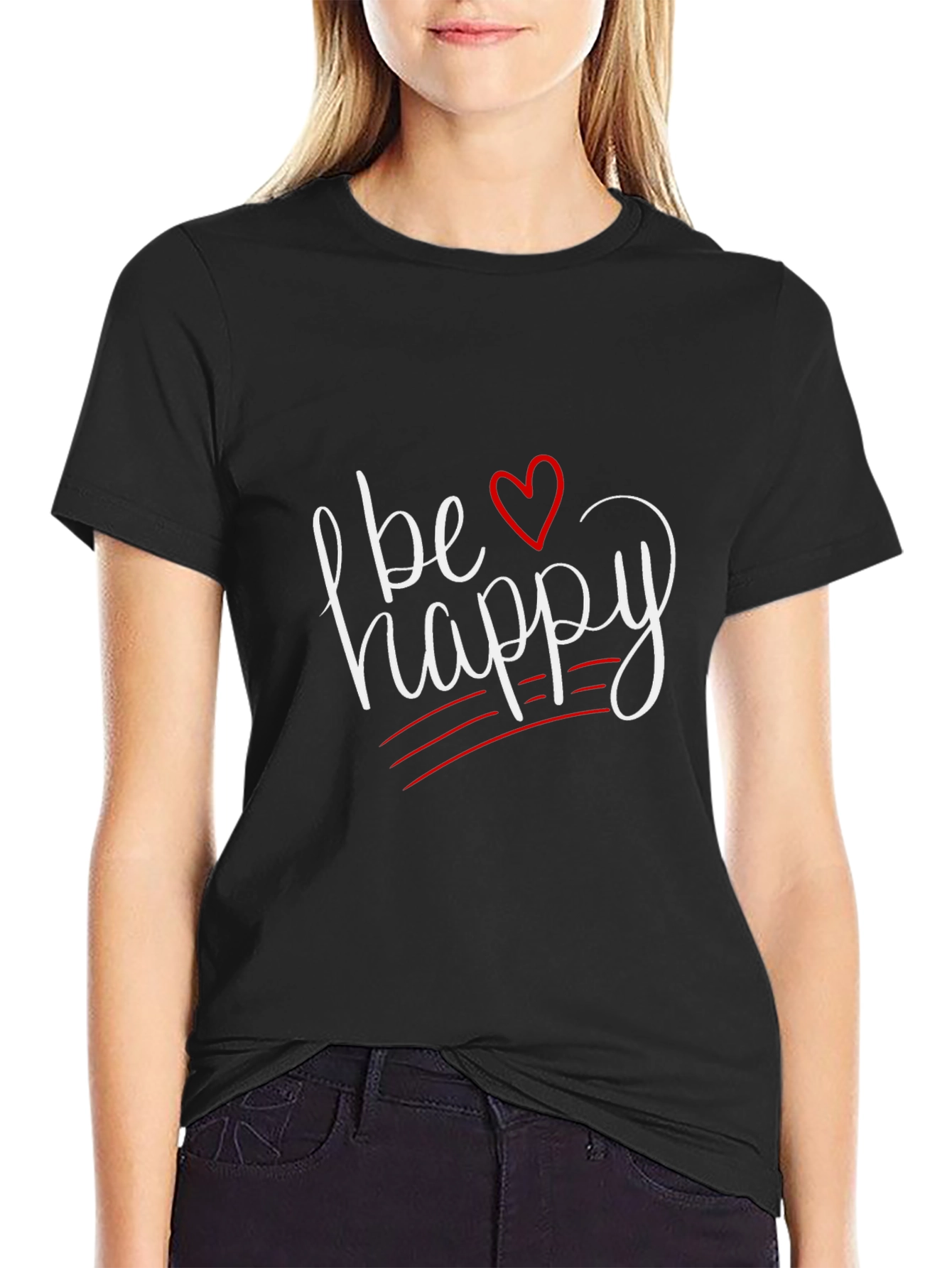Be Happy Graphic Tee - Trendy Casual Shirt