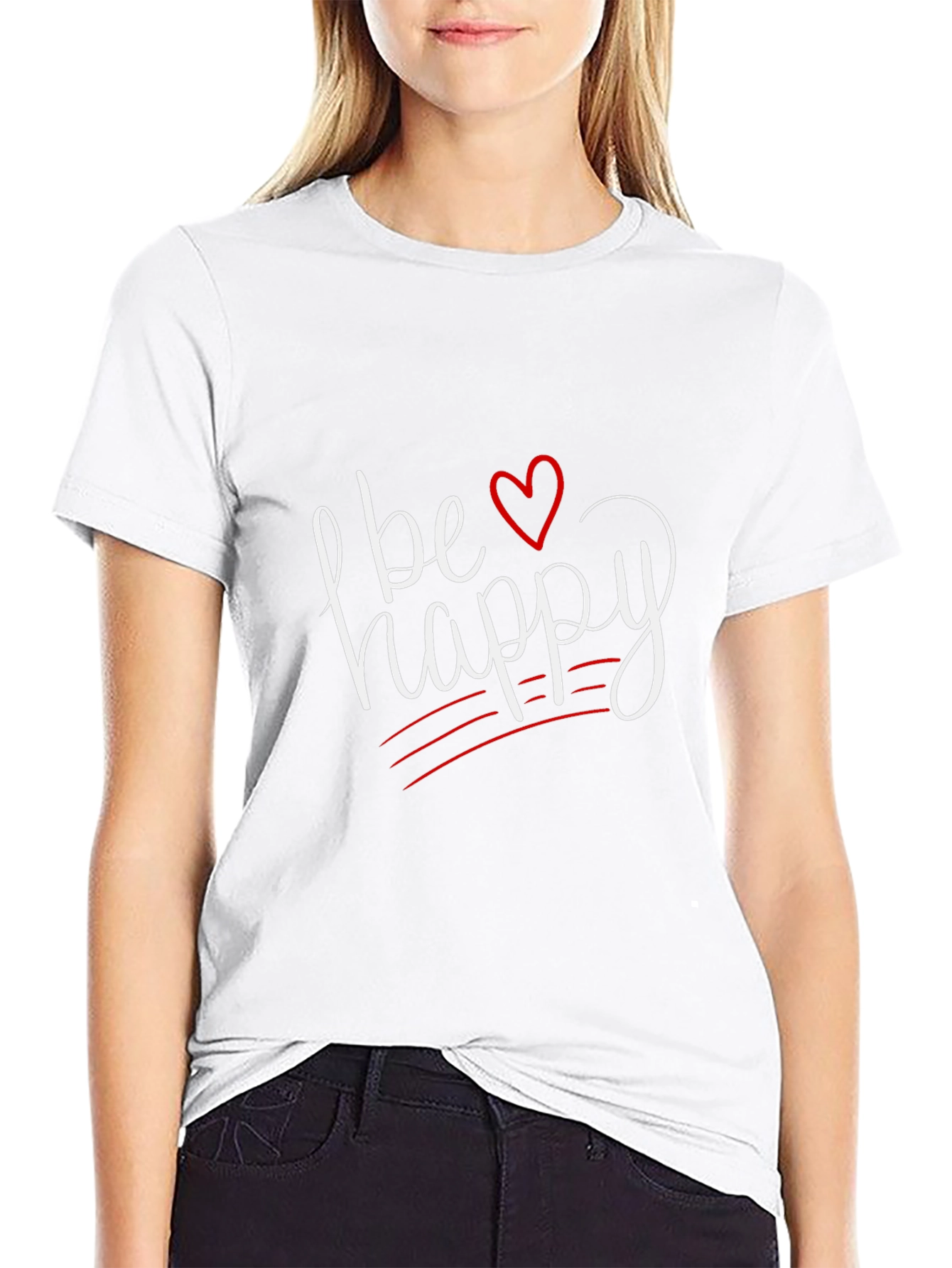 Be Happy Graphic Tee - Trendy Casual Shirt