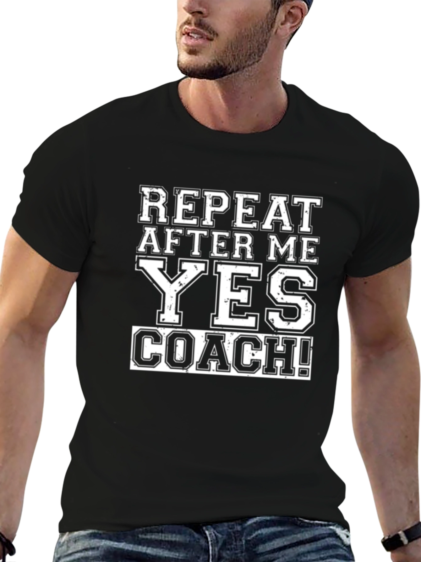 Repeat After Me Yes Coach! Black T-Shirt