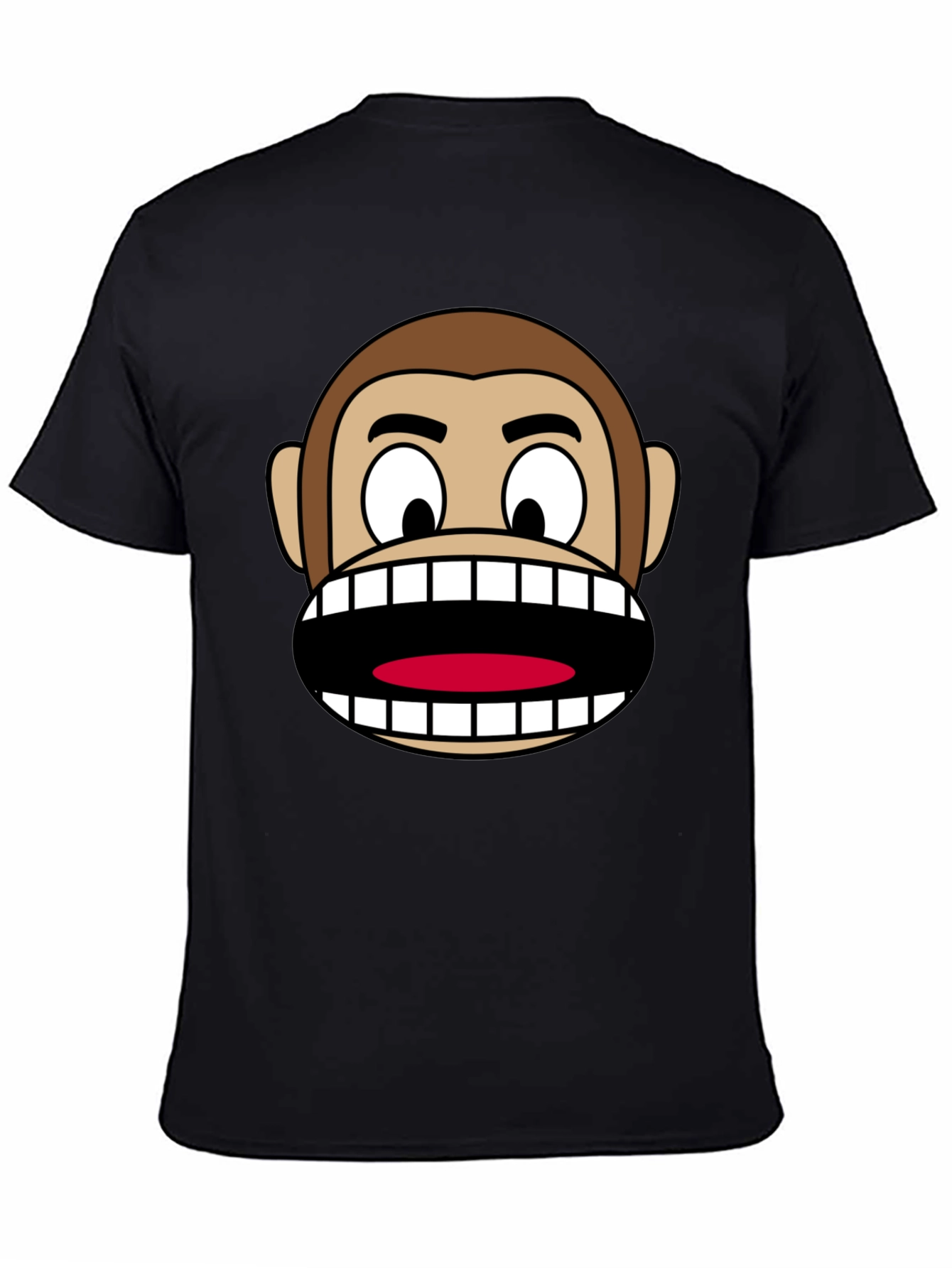 Funny Monkey Face Graphic Tee - Novelty Cartoon Shirt