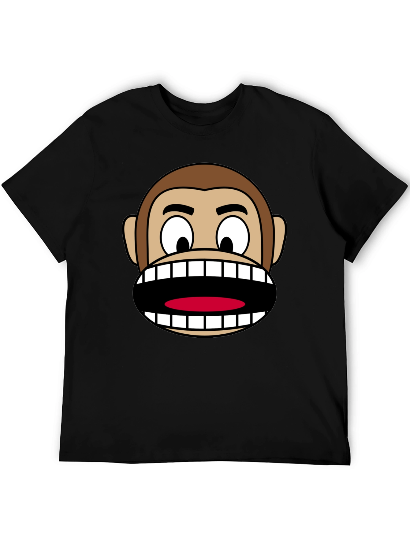 Funny Monkey Face Graphic Tee - Novelty Cartoon Shirt
