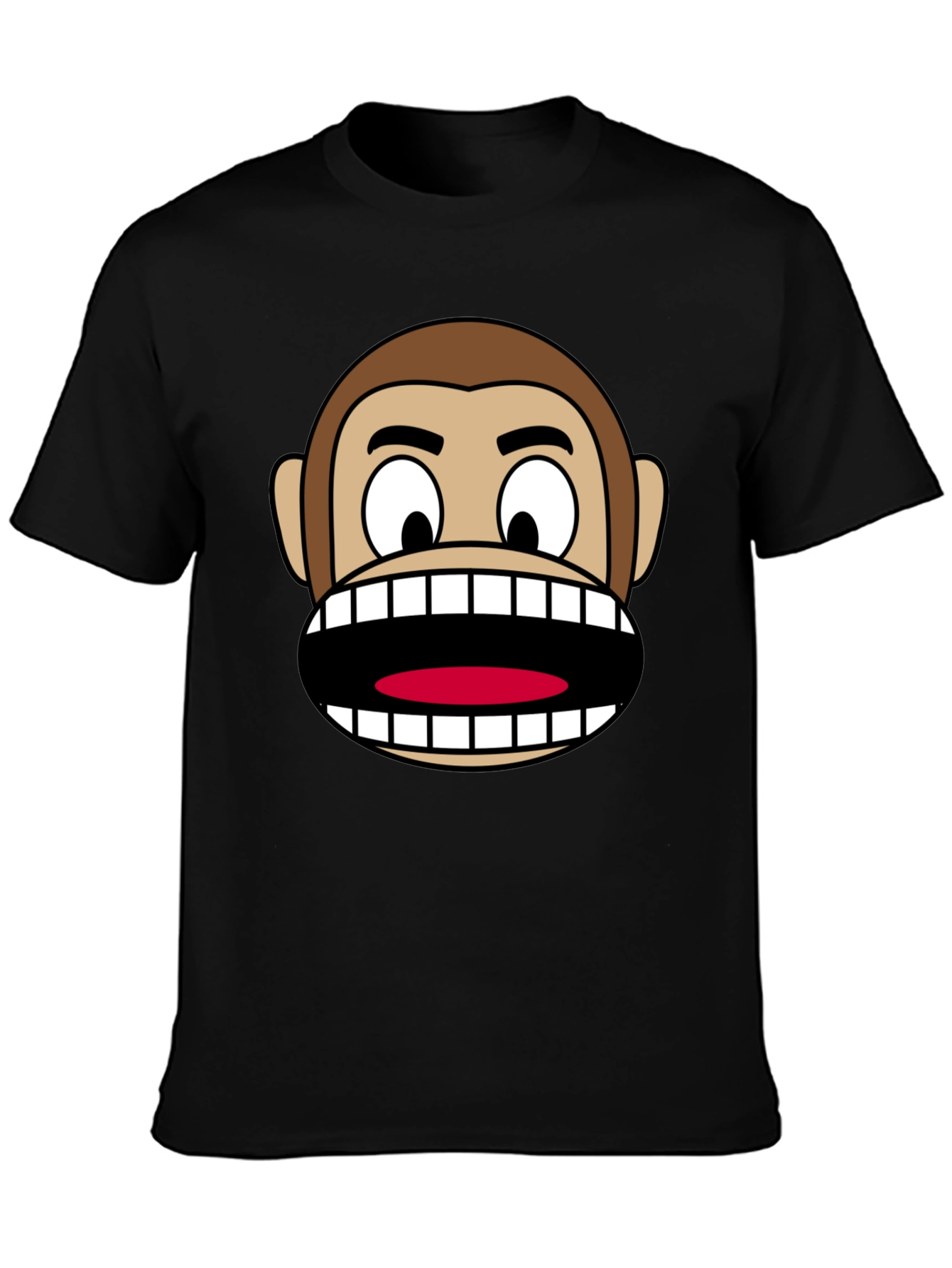 Funny Monkey Face Graphic Tee - Novelty Cartoon Shirt