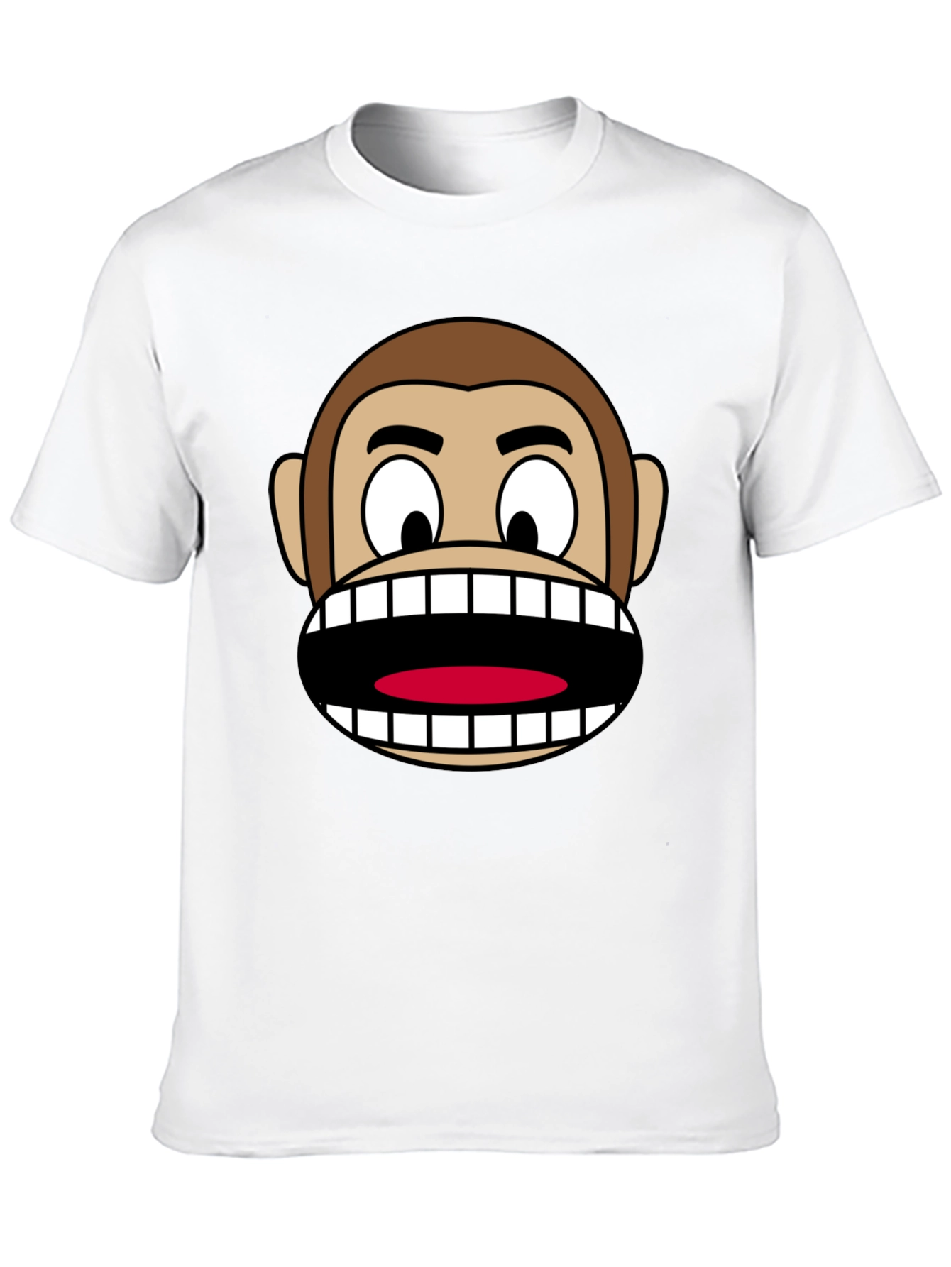 Funny Monkey Face Graphic Tee - Novelty Cartoon Shirt