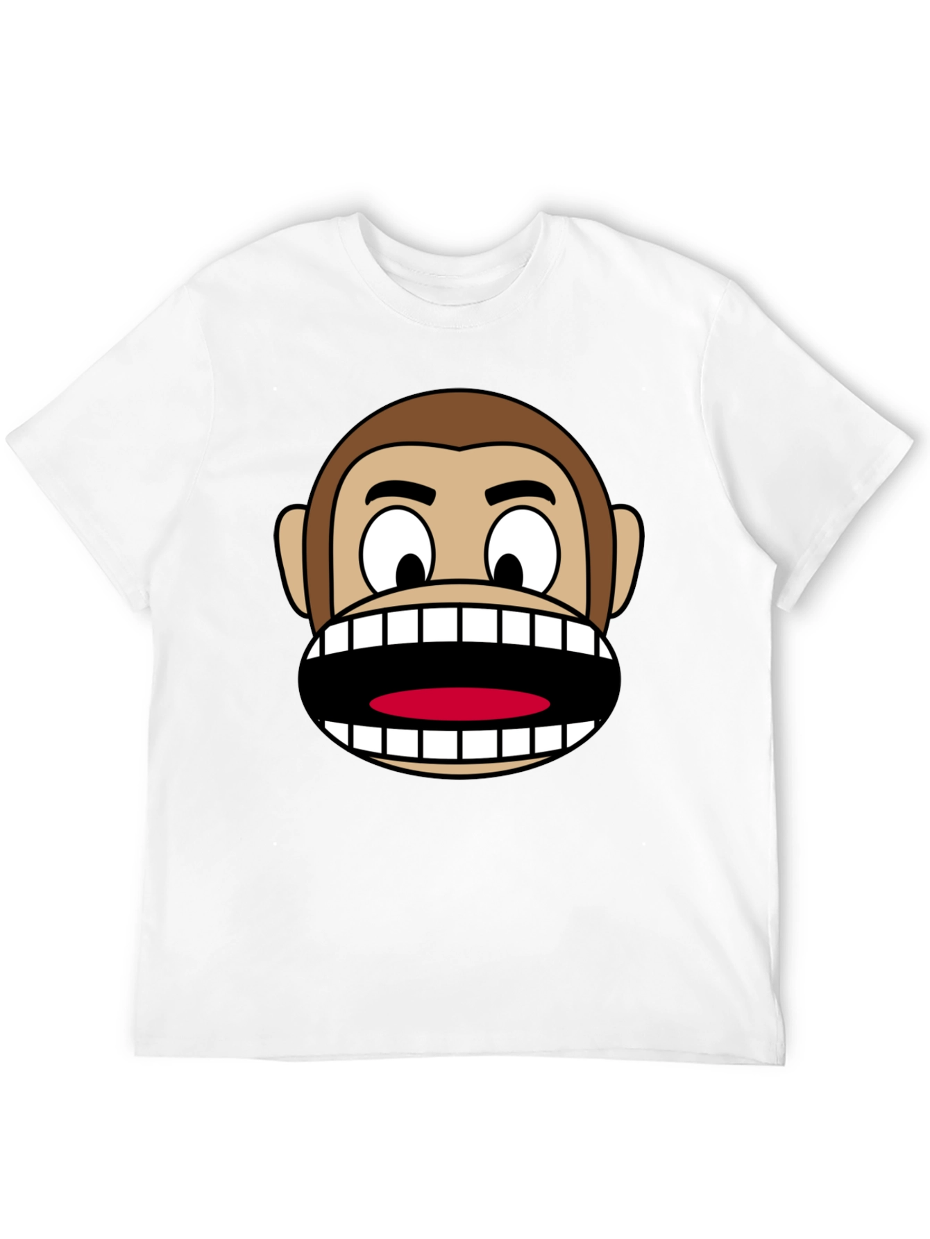Funny Monkey Face Graphic Tee - Novelty Cartoon Shirt