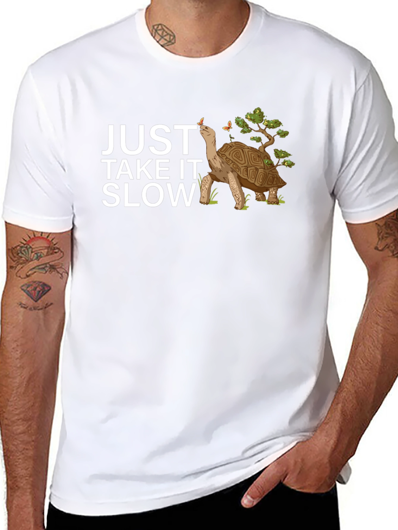 Just Take It Slow Turtle Black Graphic Tee