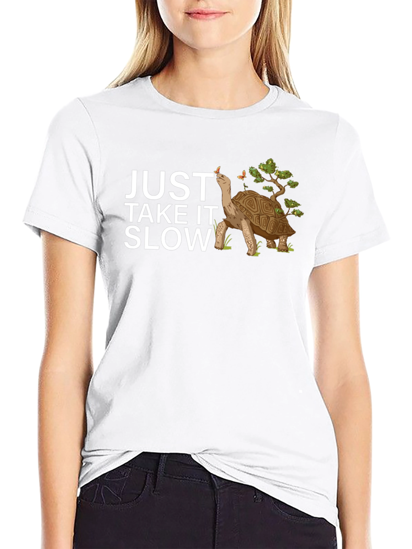 Just Take It Slow Turtle Black Graphic Tee