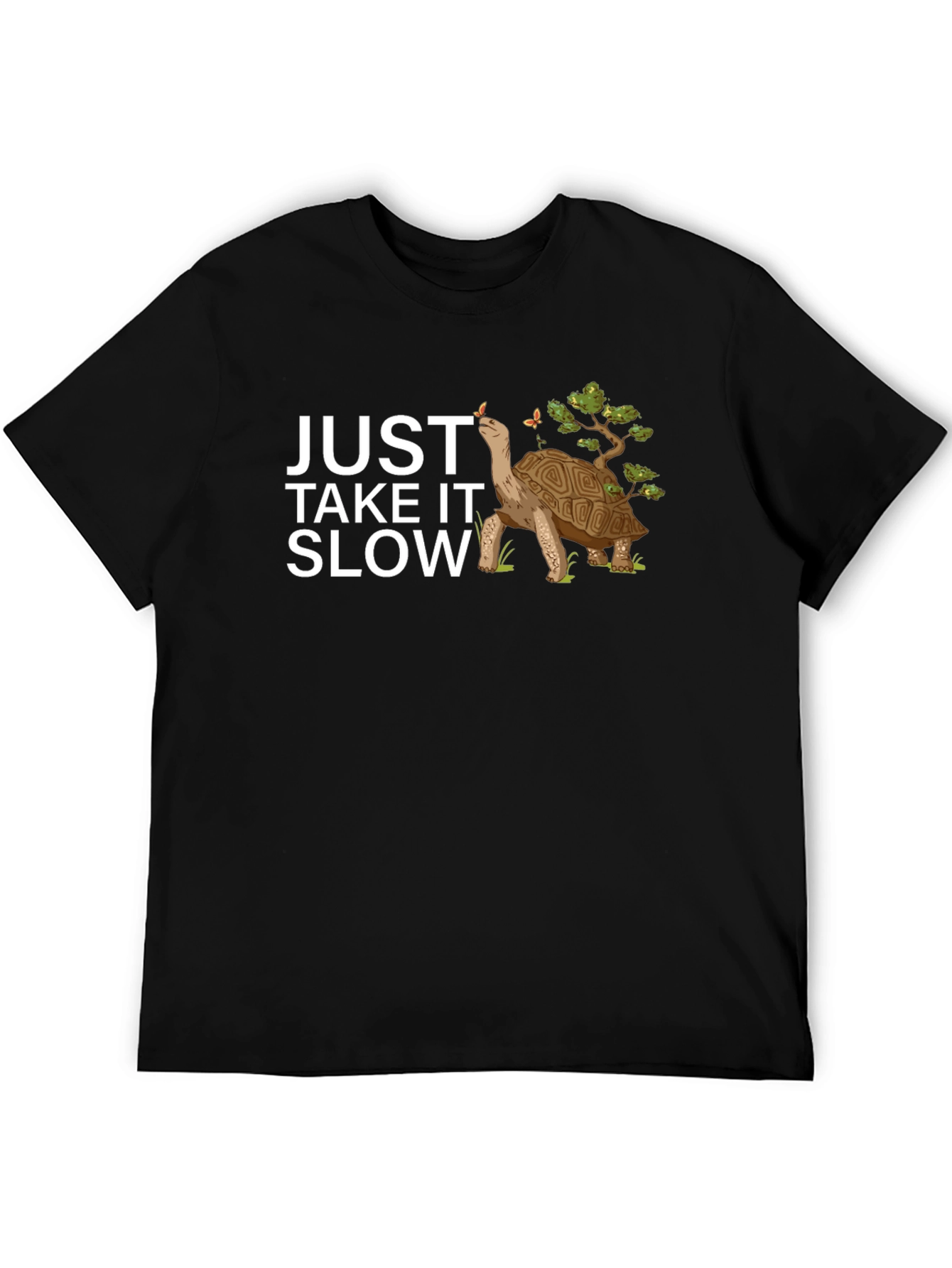 Just Take It Slow Turtle Black Graphic Tee