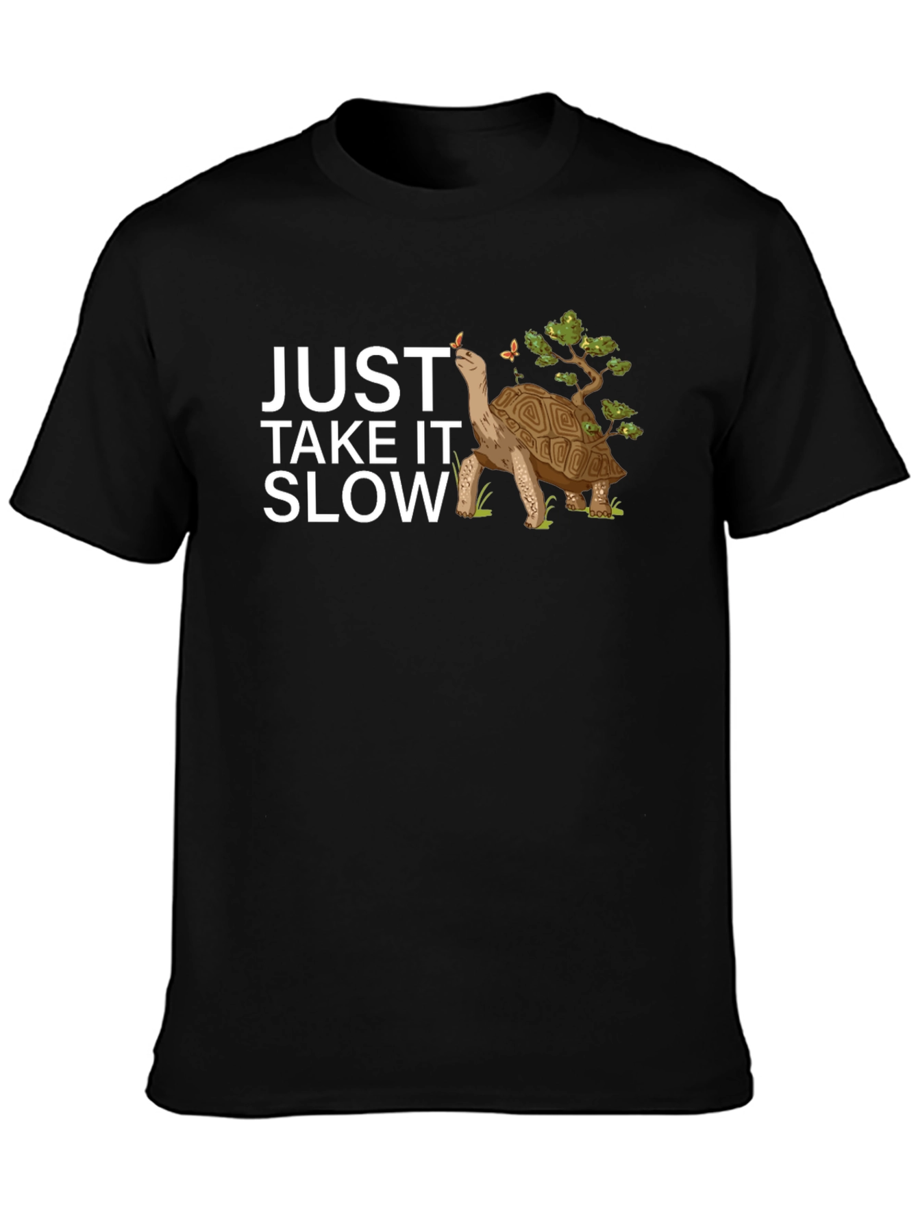 Just Take It Slow Turtle Black Graphic Tee