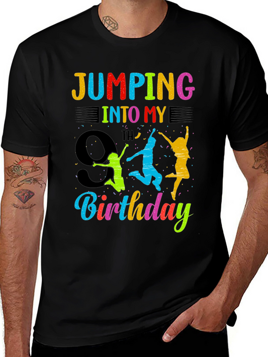 9th Birthday Jumping Graphic Tee