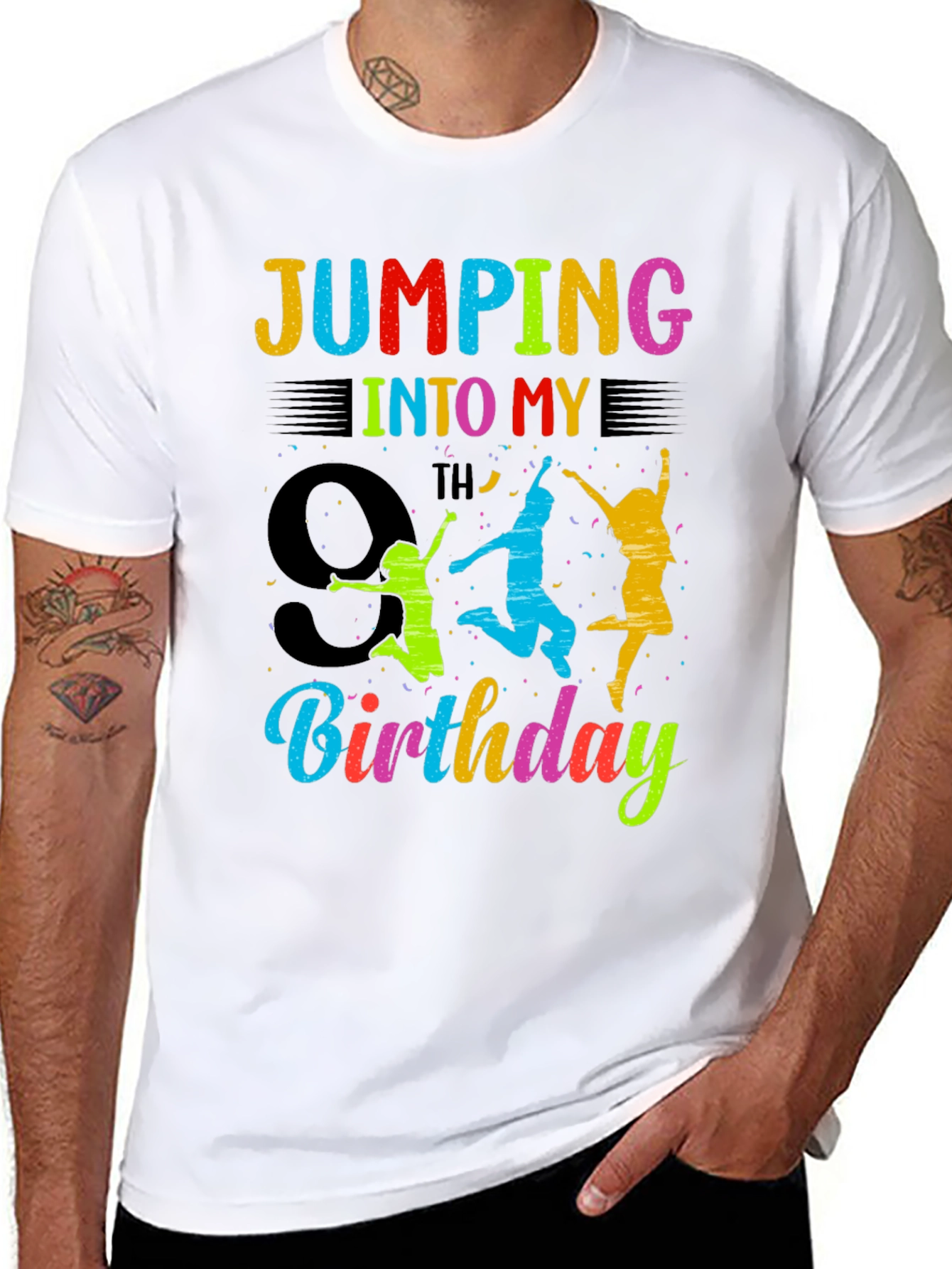 9th Birthday Jumping Graphic Tee