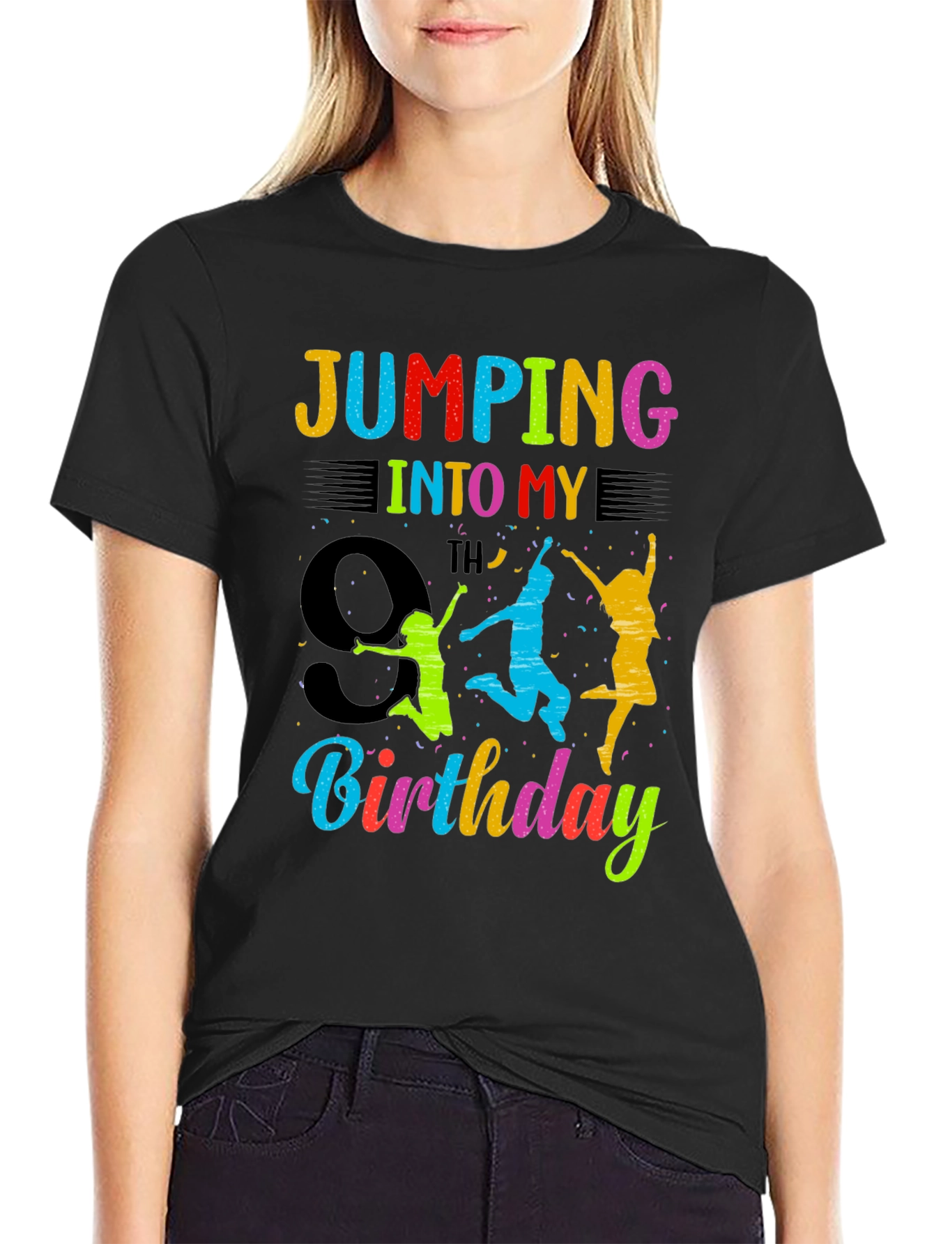 9th Birthday Jumping Graphic Tee