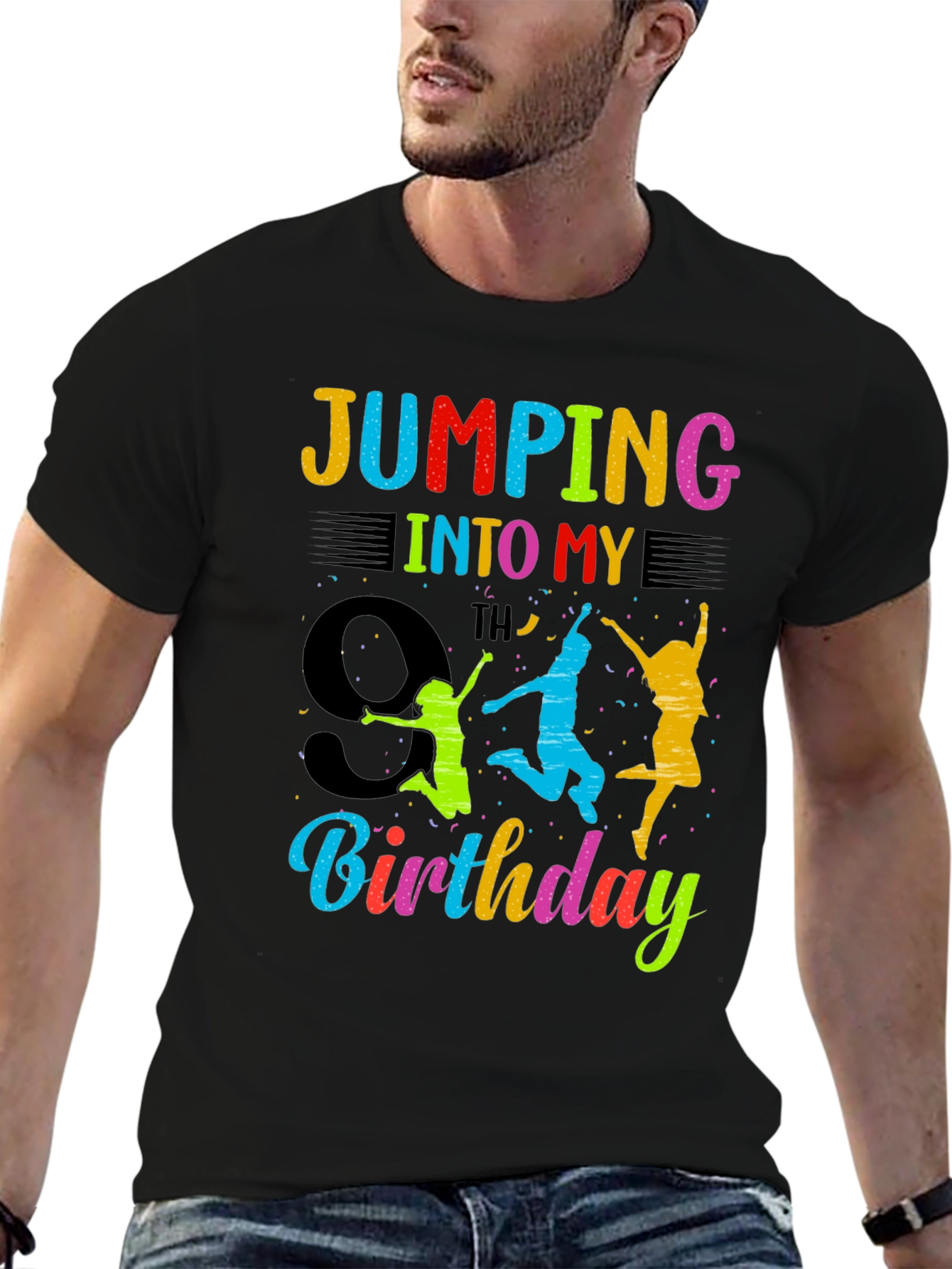 9th Birthday Jumping Graphic Tee