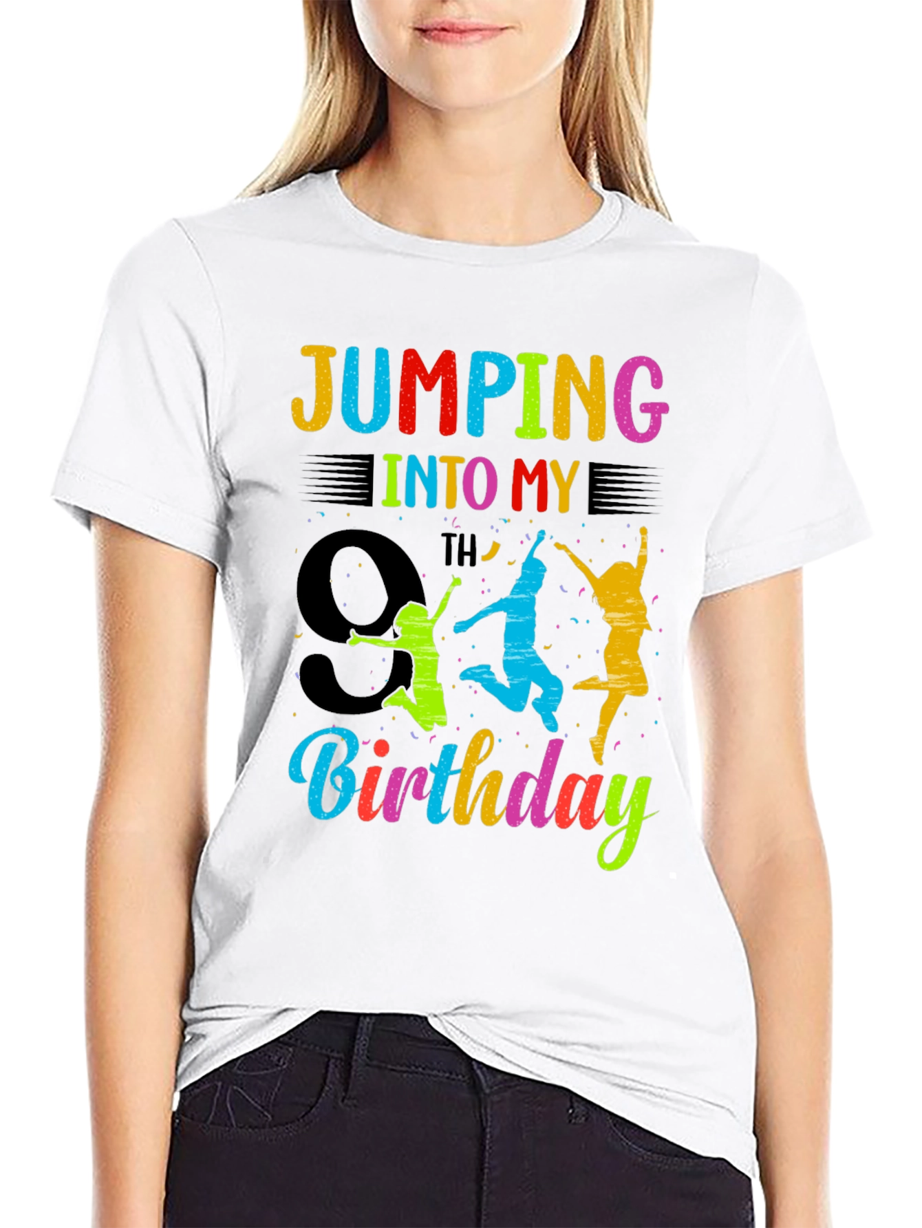 9th Birthday Jumping Graphic Tee