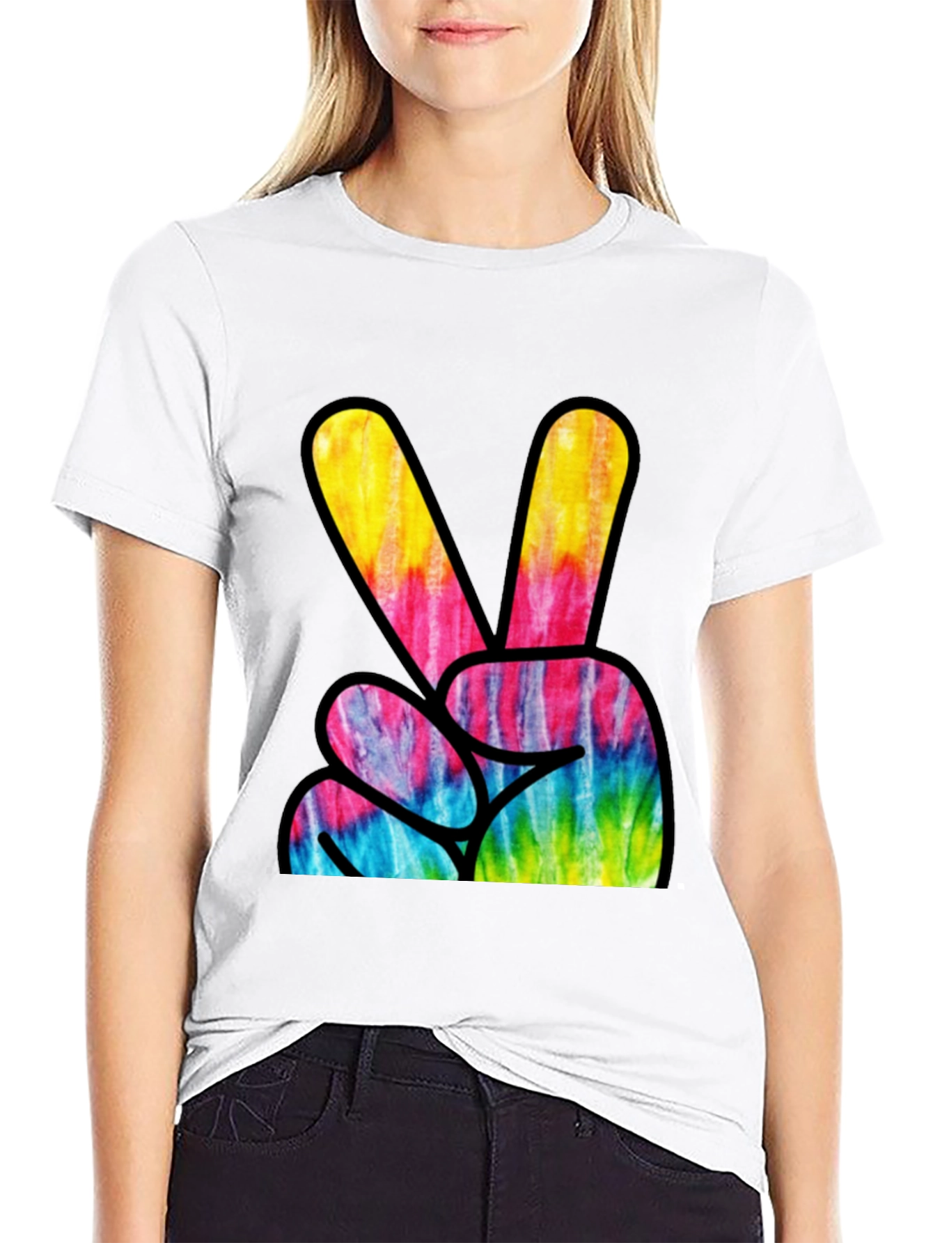 Tie-Dye Peace Sign Graphic Tee