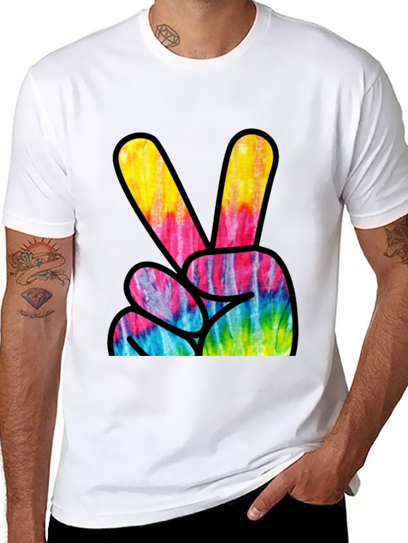 Tie-Dye Peace Sign Graphic Tee