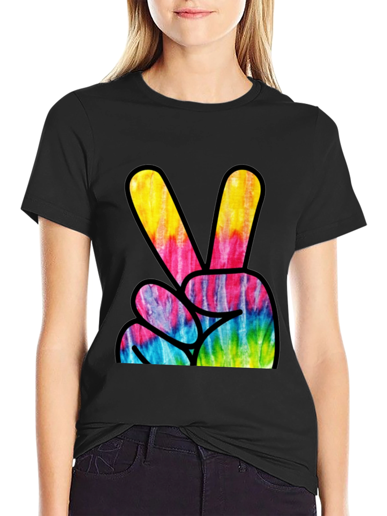 Tie-Dye Peace Sign Graphic Tee