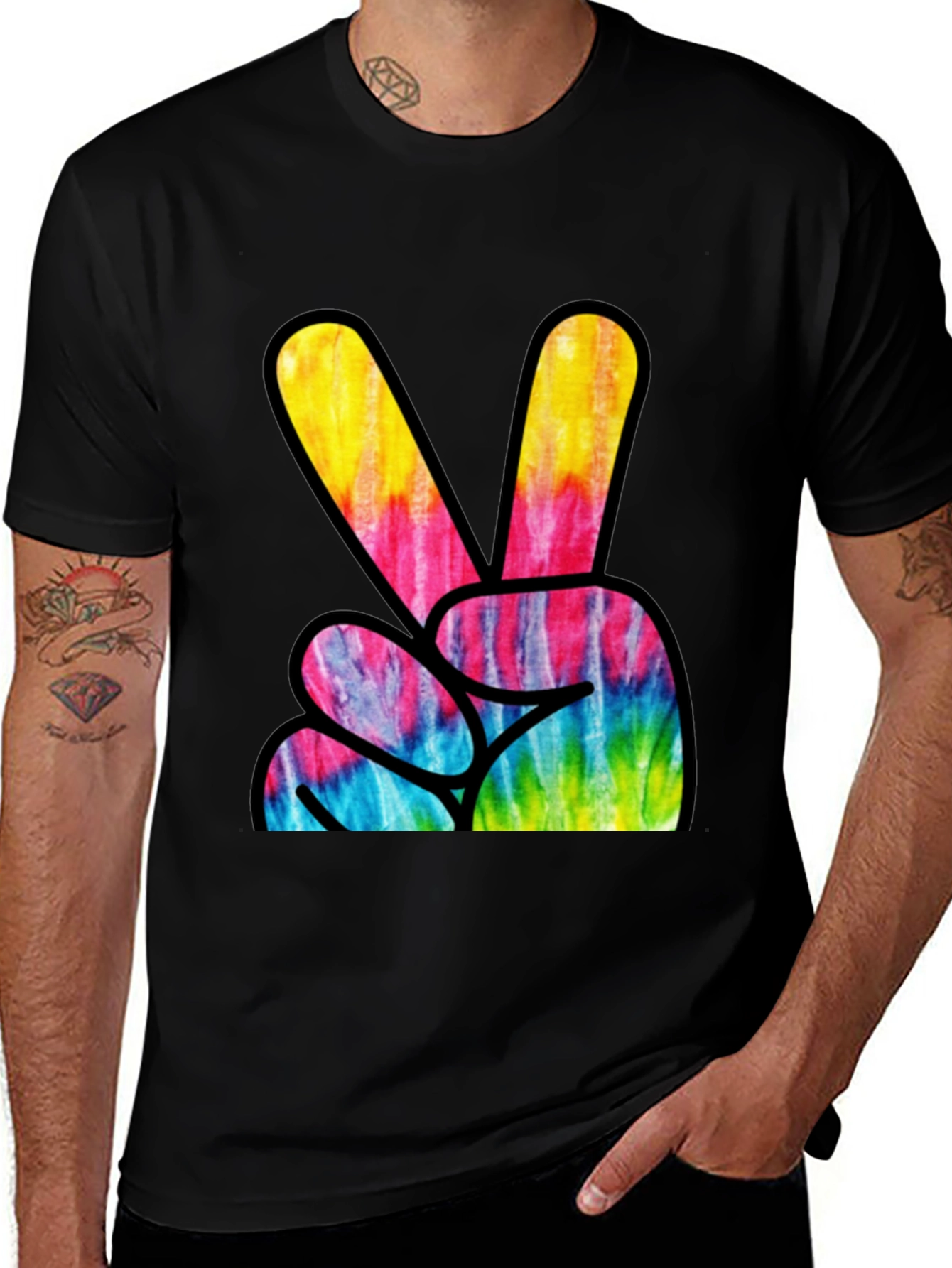 Tie-Dye Peace Sign Graphic Tee