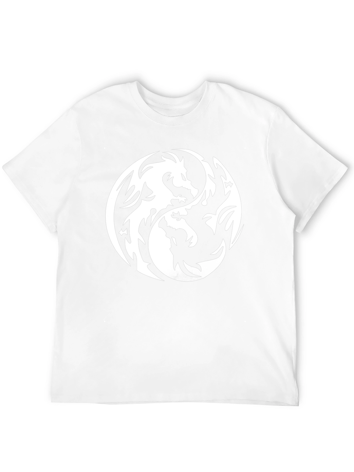 Yin Yang Dragon Graphic Tee - Black Cotton T-Shirt