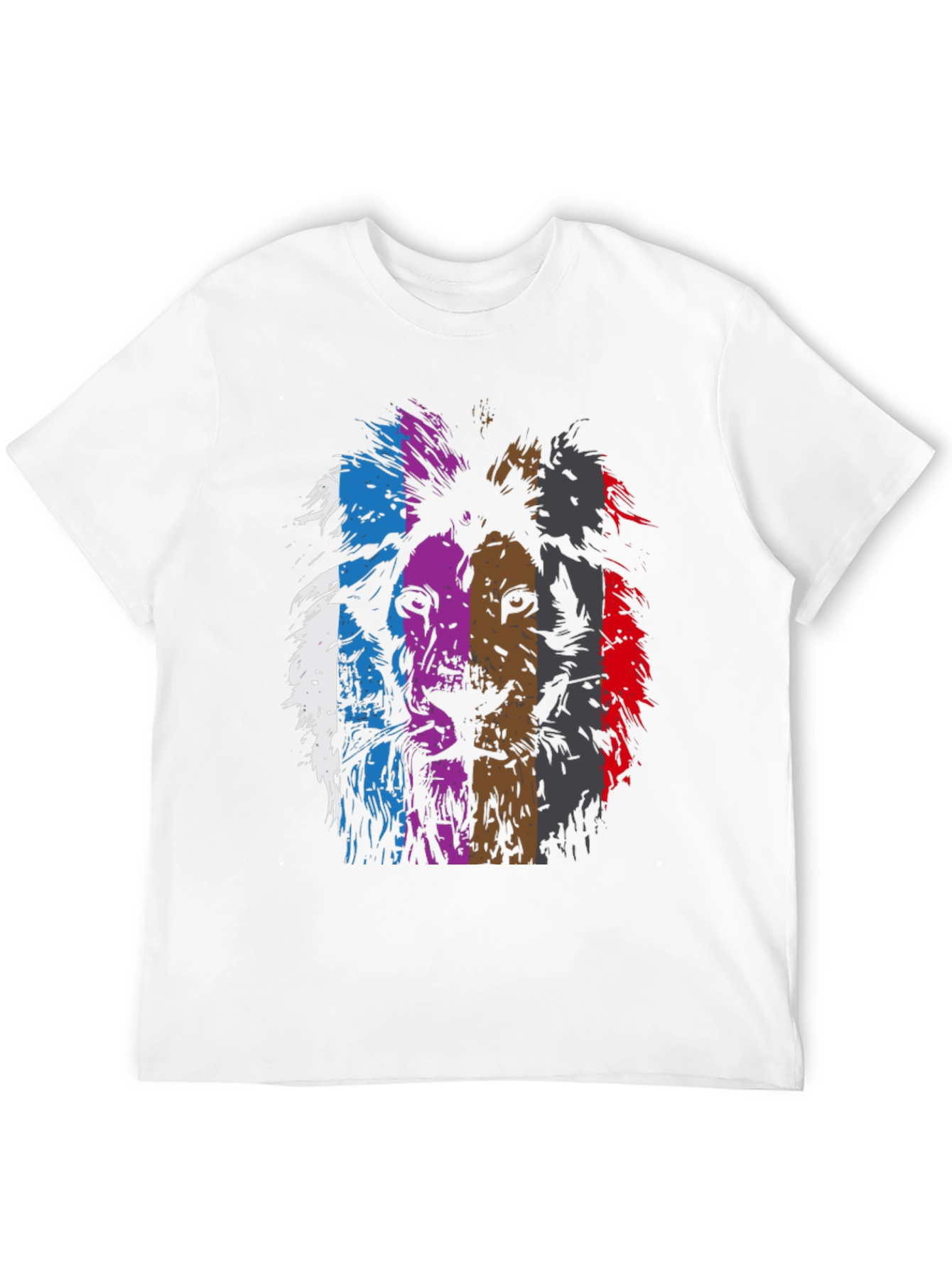 Lion Graphic Print Mens Black T-Shirt