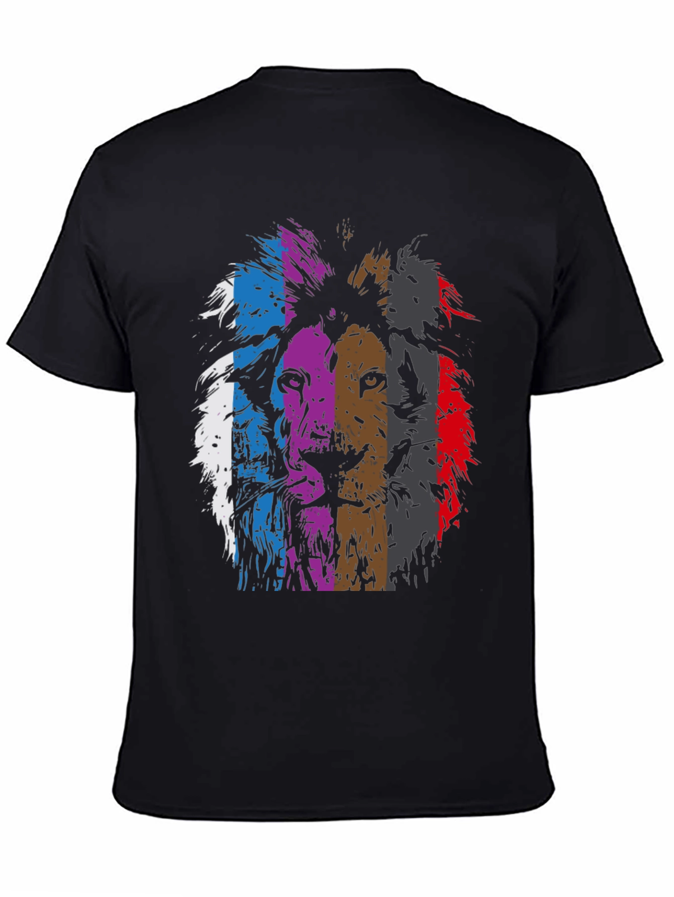 Lion Graphic Print Mens Black T-Shirt