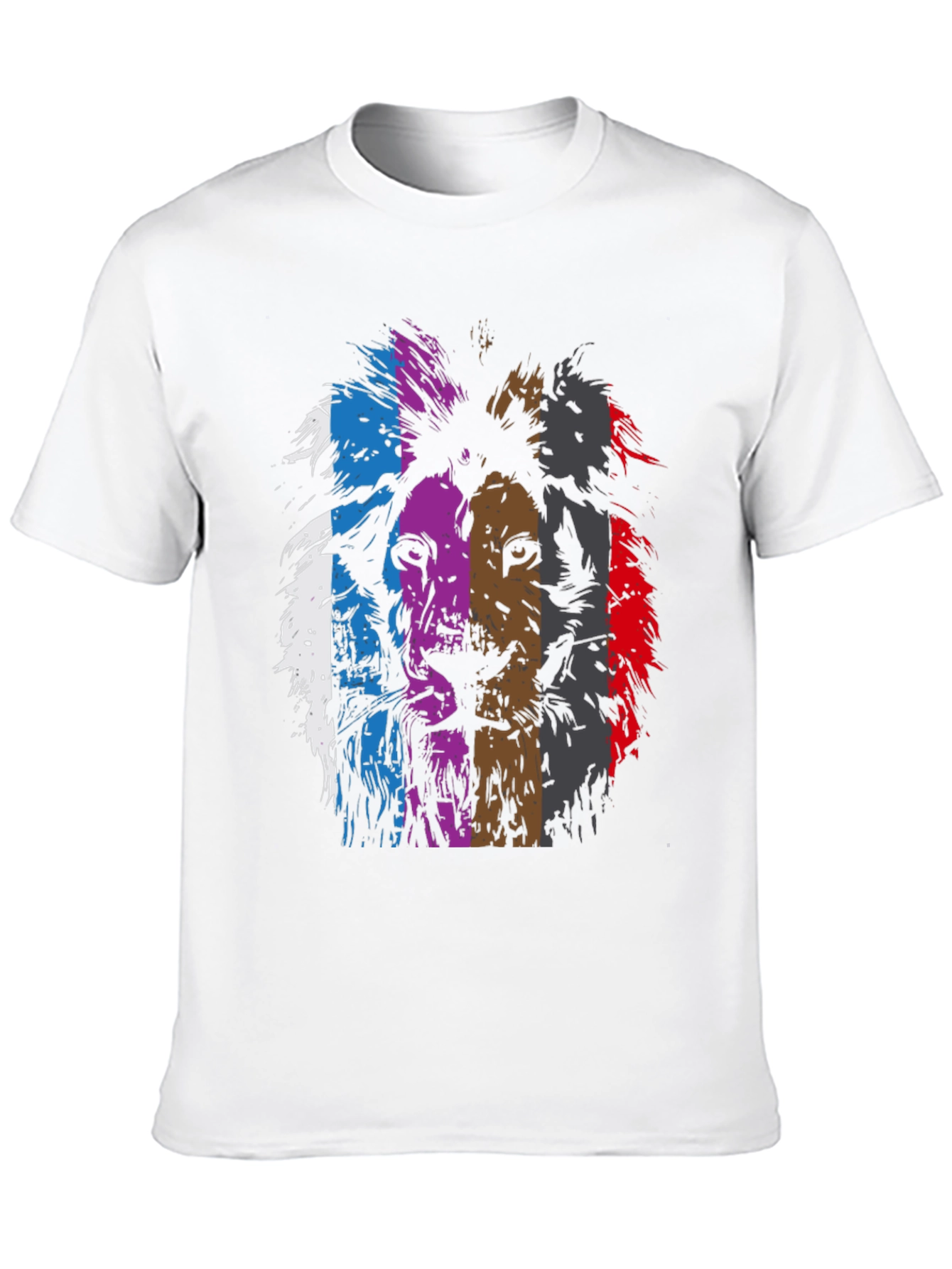 Lion Graphic Print Mens Black T-Shirt
