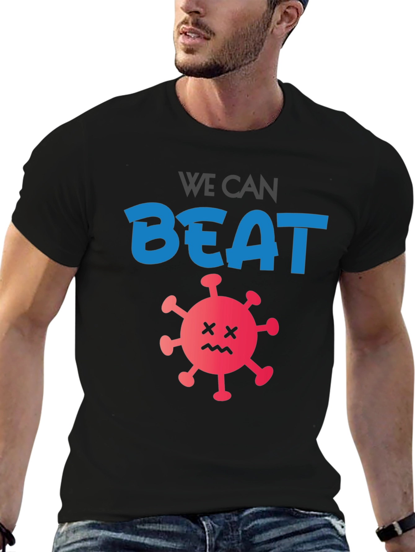 We Can Beat It Black Graphic T-Shirt