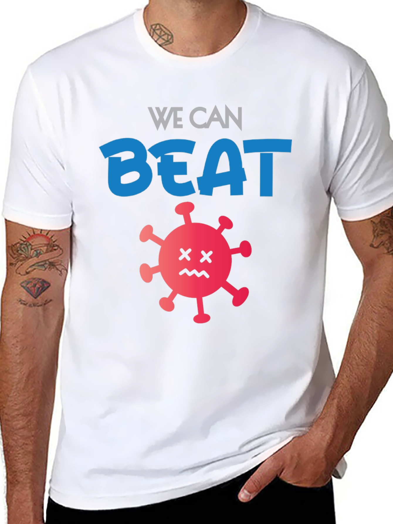 We Can Beat It Black Graphic T-Shirt
