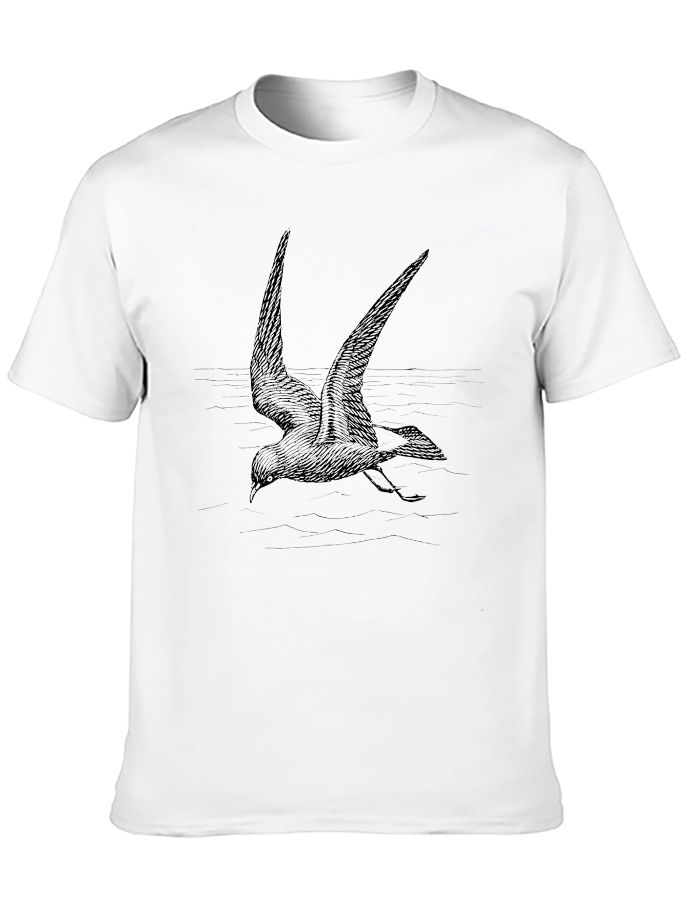 Black T-Shirt with Bird Graphic