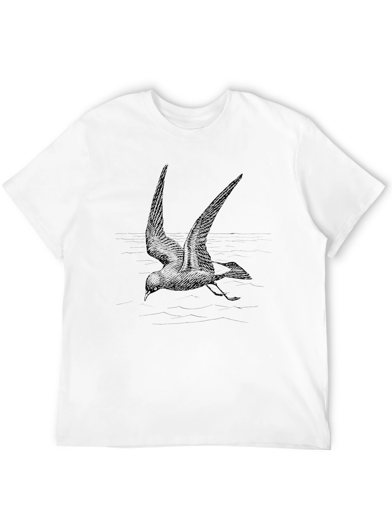 Black T-Shirt with Bird Graphic