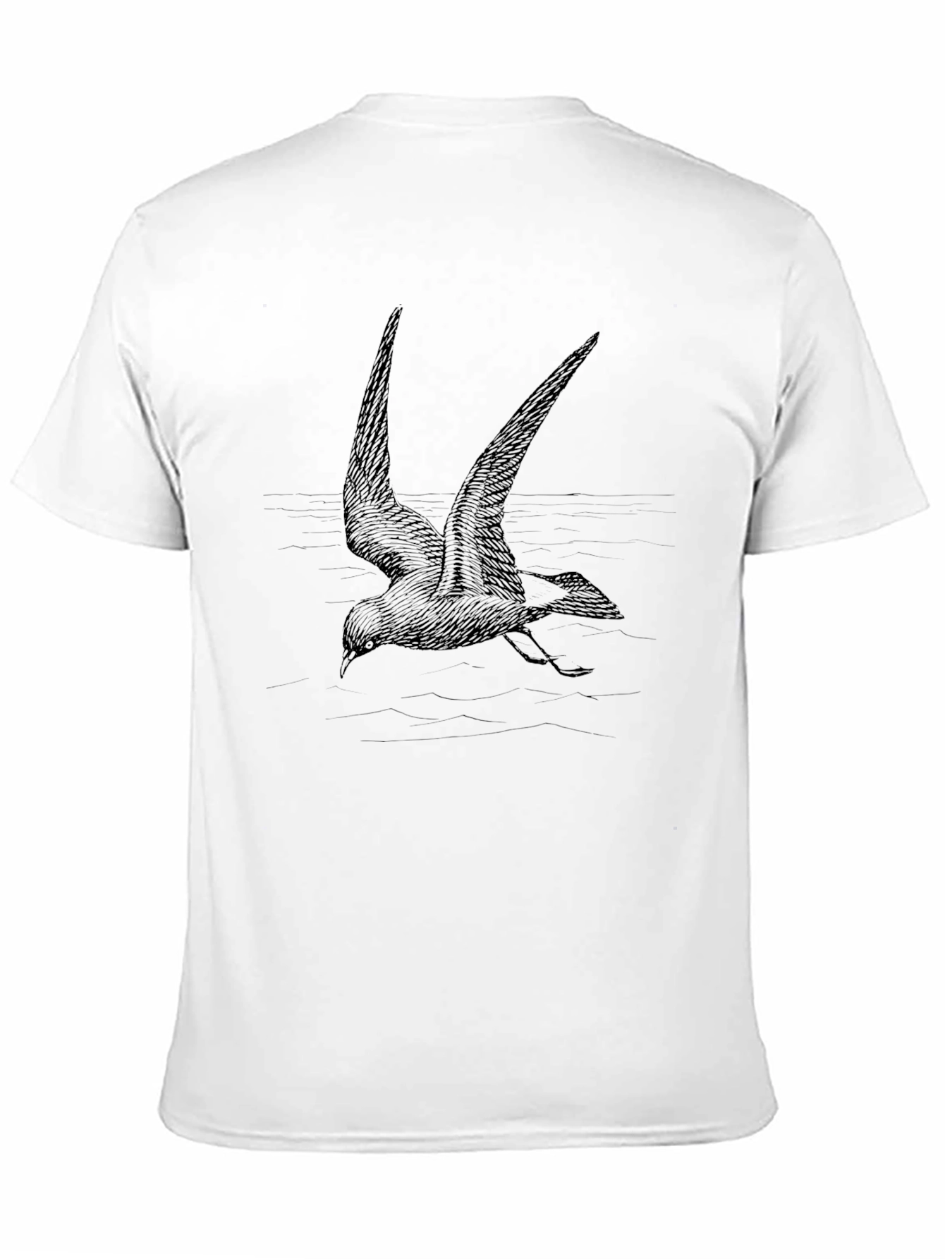 Black T-Shirt with Bird Graphic