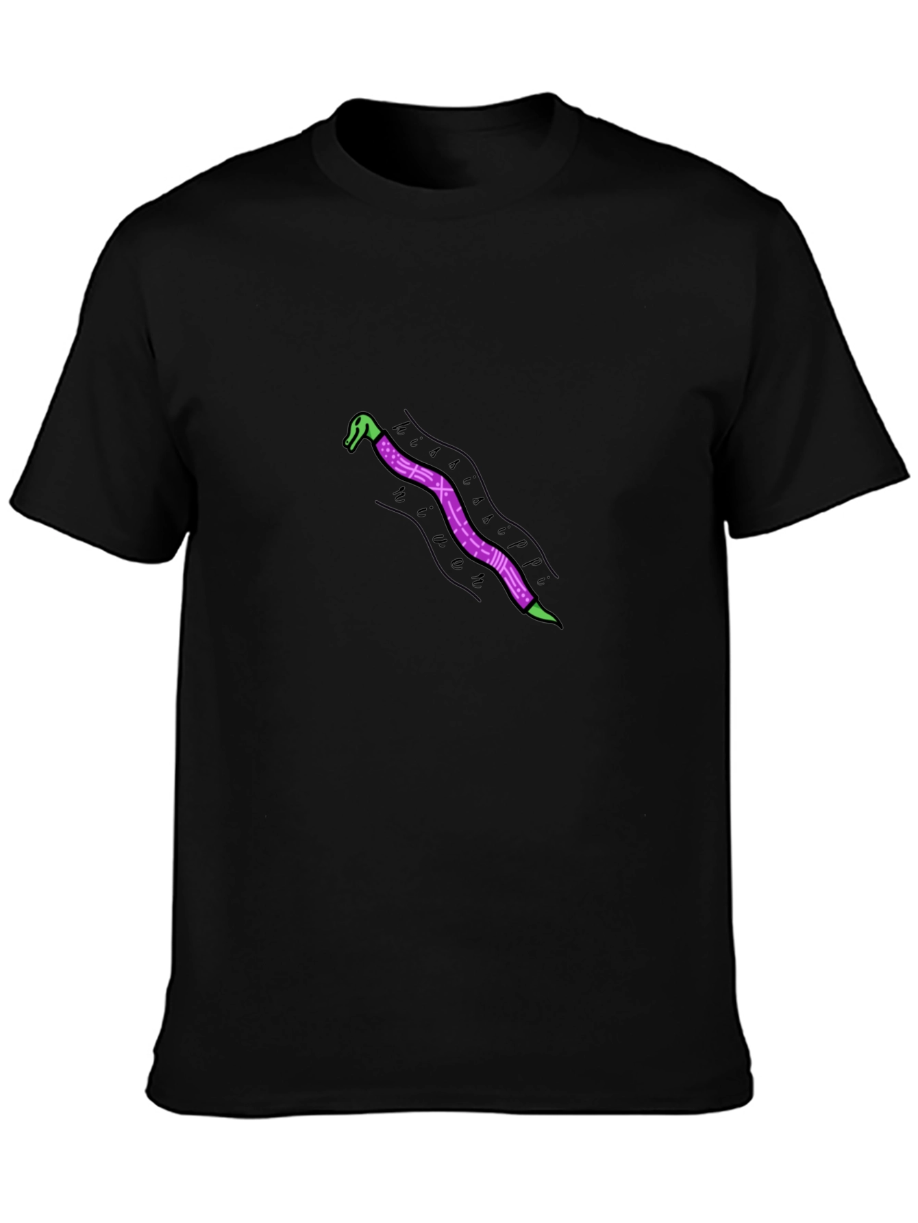Mississippi River Snake Black T-Shirt