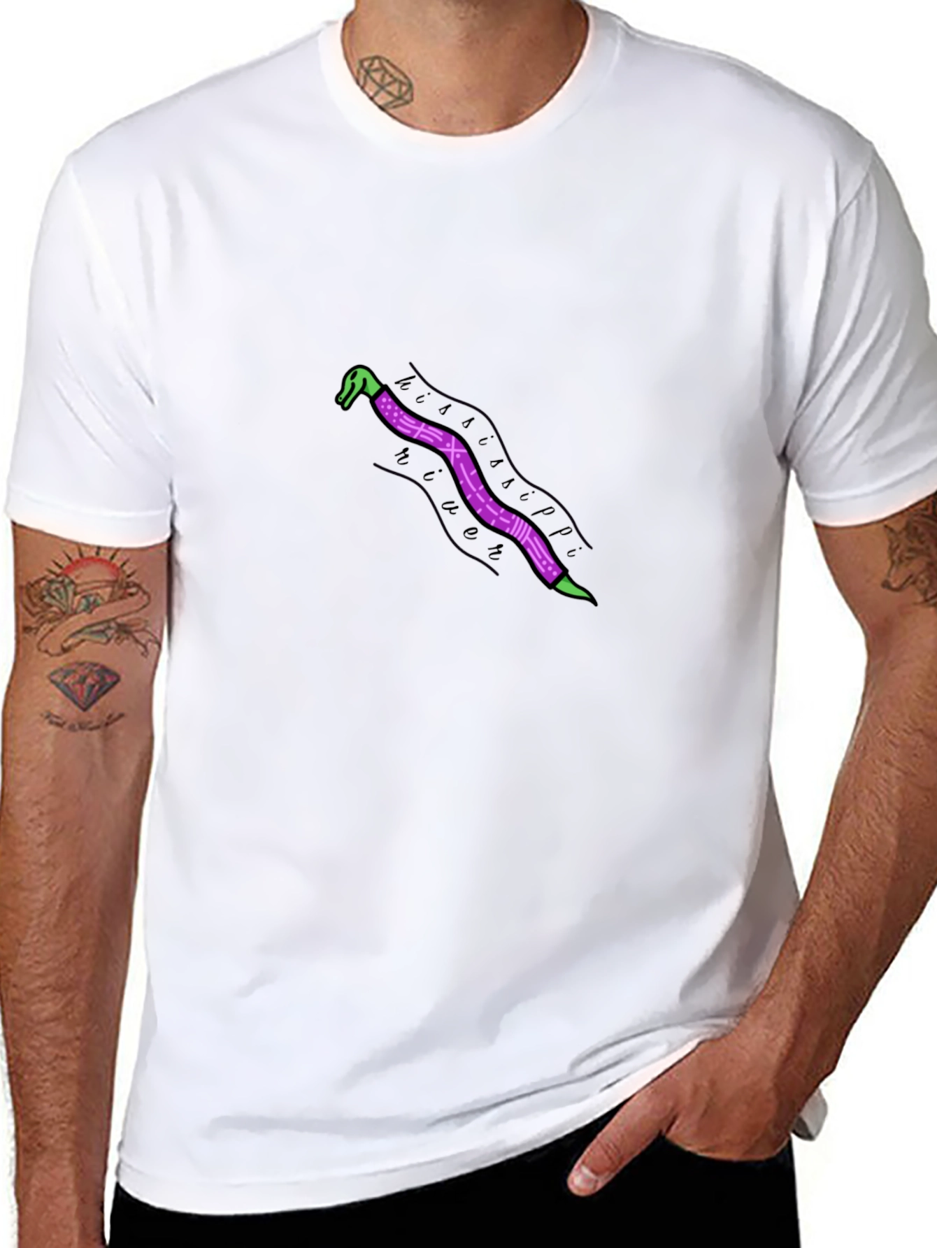 Mississippi River Snake Black T-Shirt