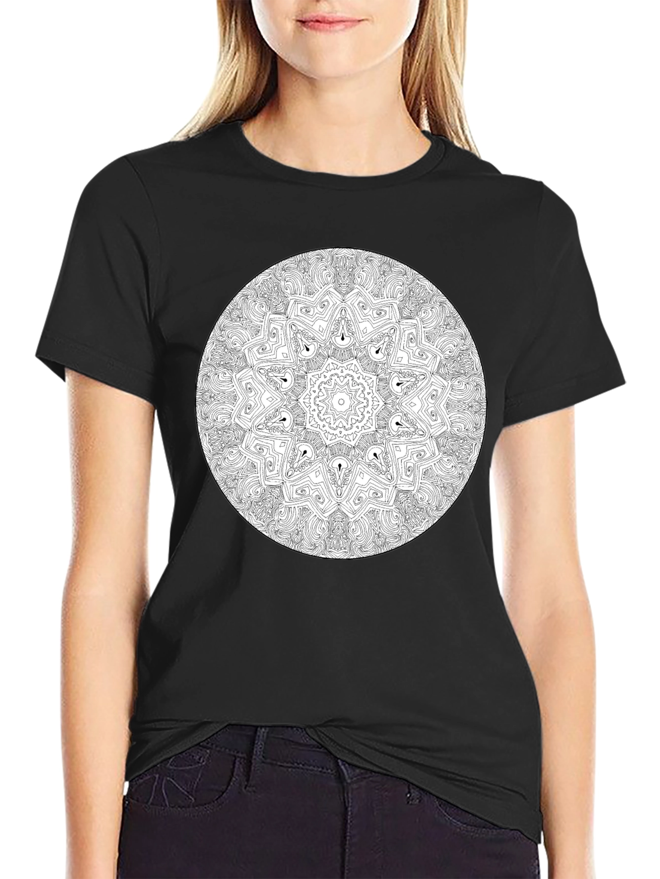 Mandala Design Black T-Shirt - Unisex