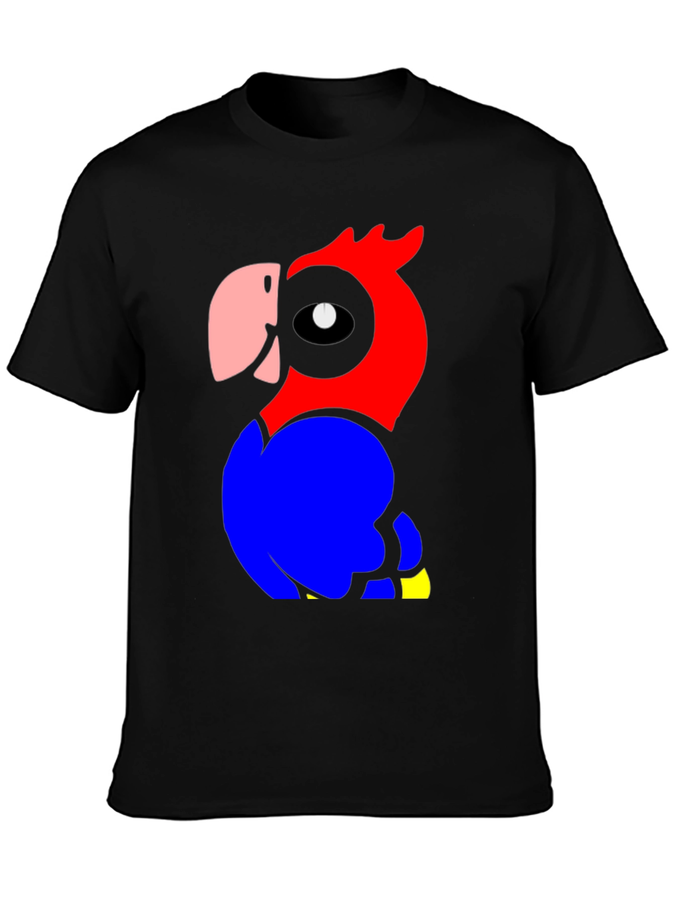 Parrot Graphic Tee - Mens Black Cotton T-Shirt
