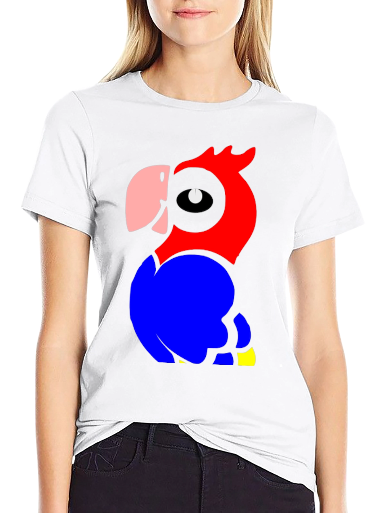 Parrot Graphic Tee - Mens Black Cotton T-Shirt